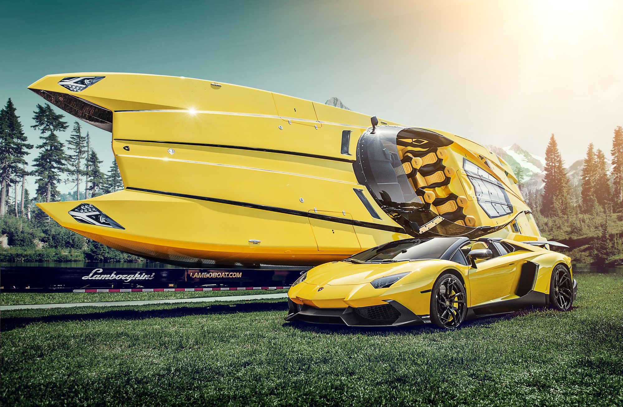 lamborghini, cars, hd, boat, HD Wallpaper