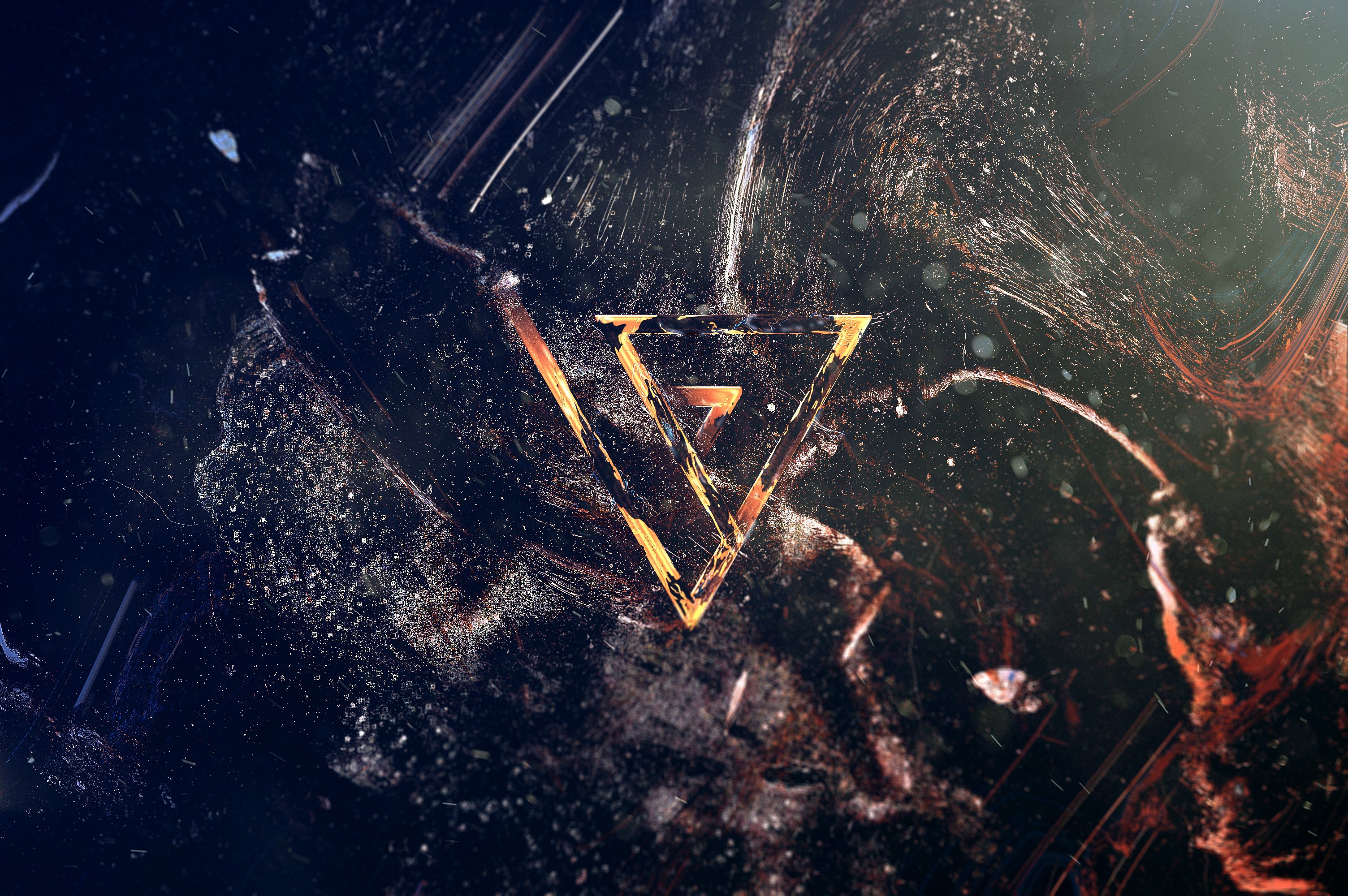 illustration, abstract, digital art, hd, behance, triangle, HD Wallpaper