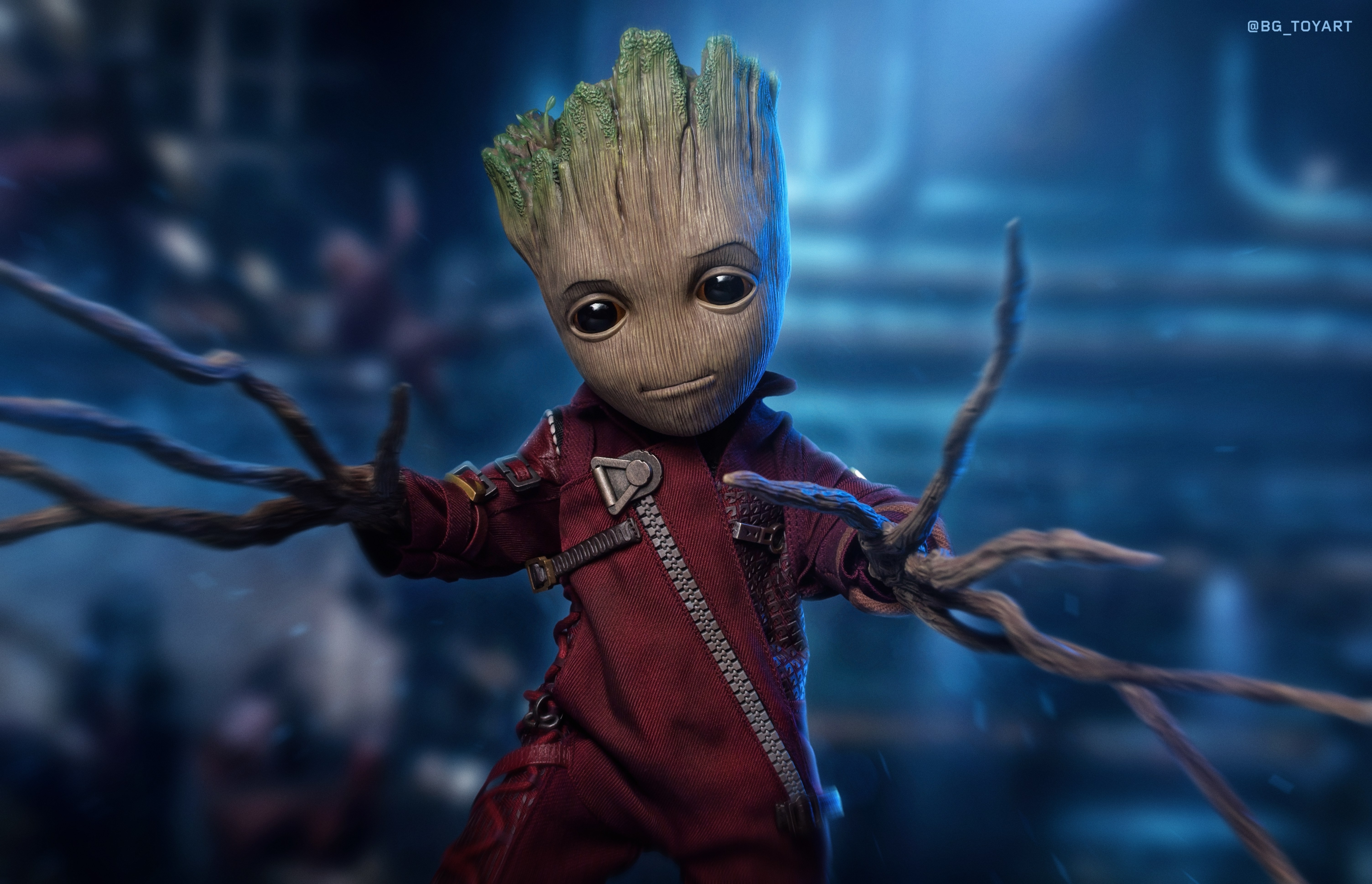 baby groot, 5k, hd, 4k, artwork, digital art, superheroes, groot, HD Wallpaper
