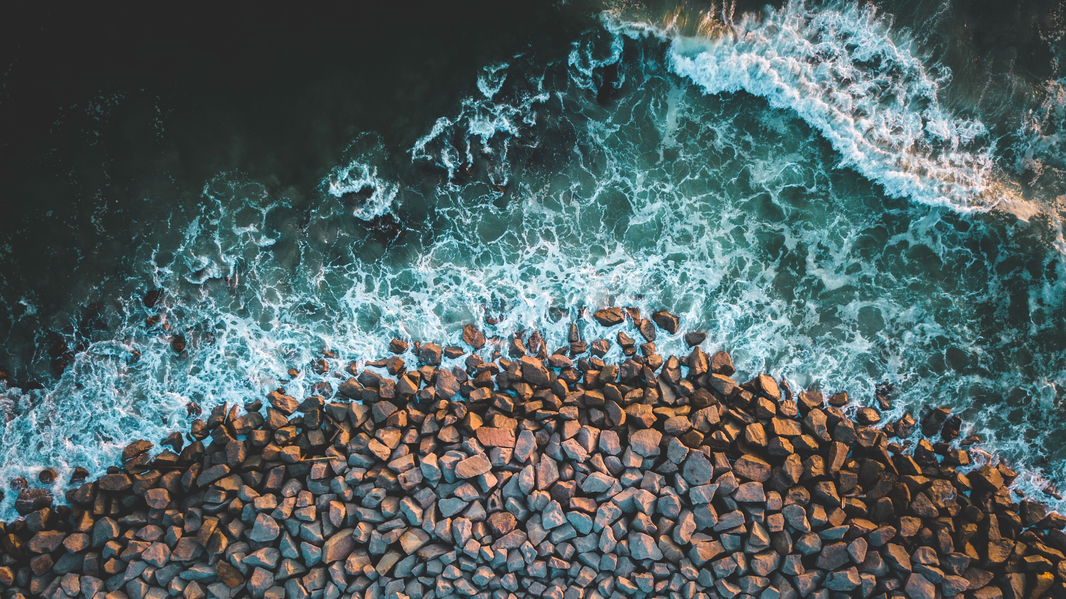 rocks, coast, sea, nature, hd, 4k, HD Wallpaper