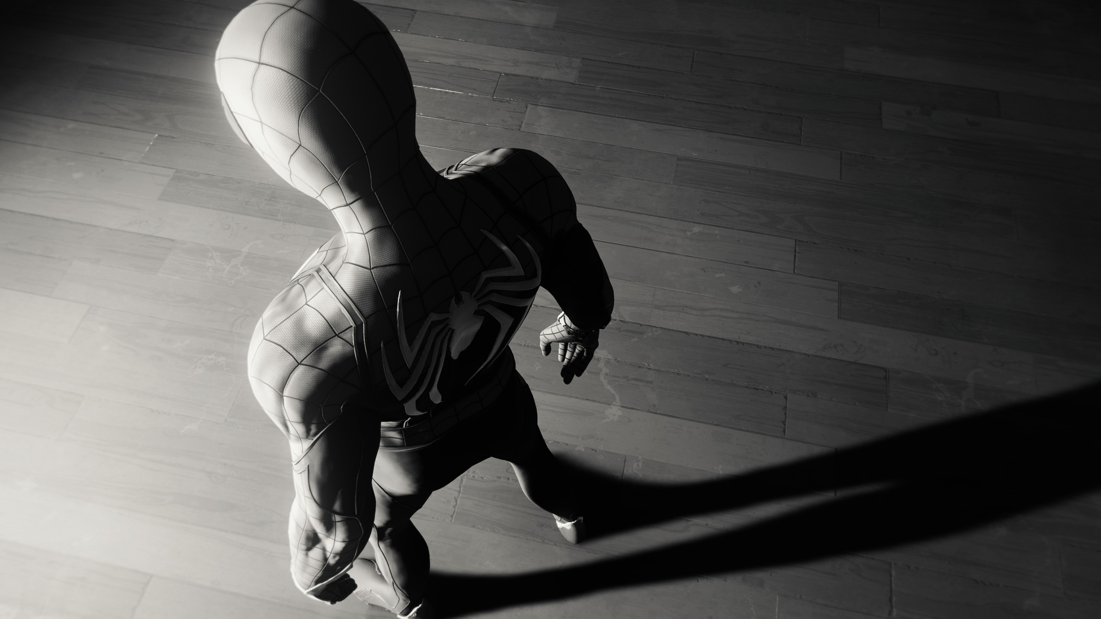 spiderman ps4, spiderman, monochrome, superheroes, games, hd, 4k, 2018 games, ps games, HD Wallpaper