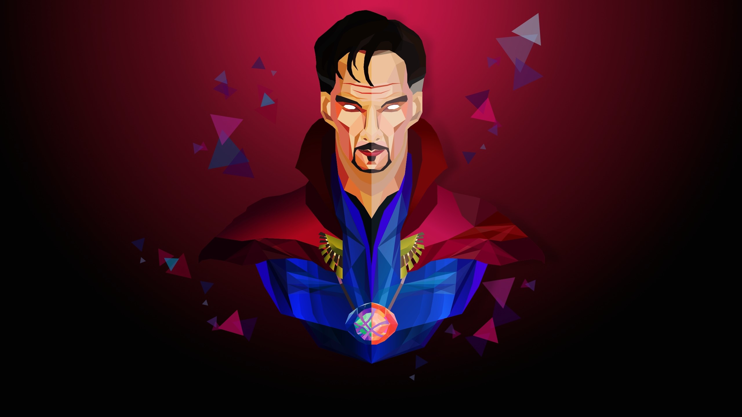 doctor strange, superheroes, low poly, artist, artwork, digital art, hd, behance, HD Wallpaper