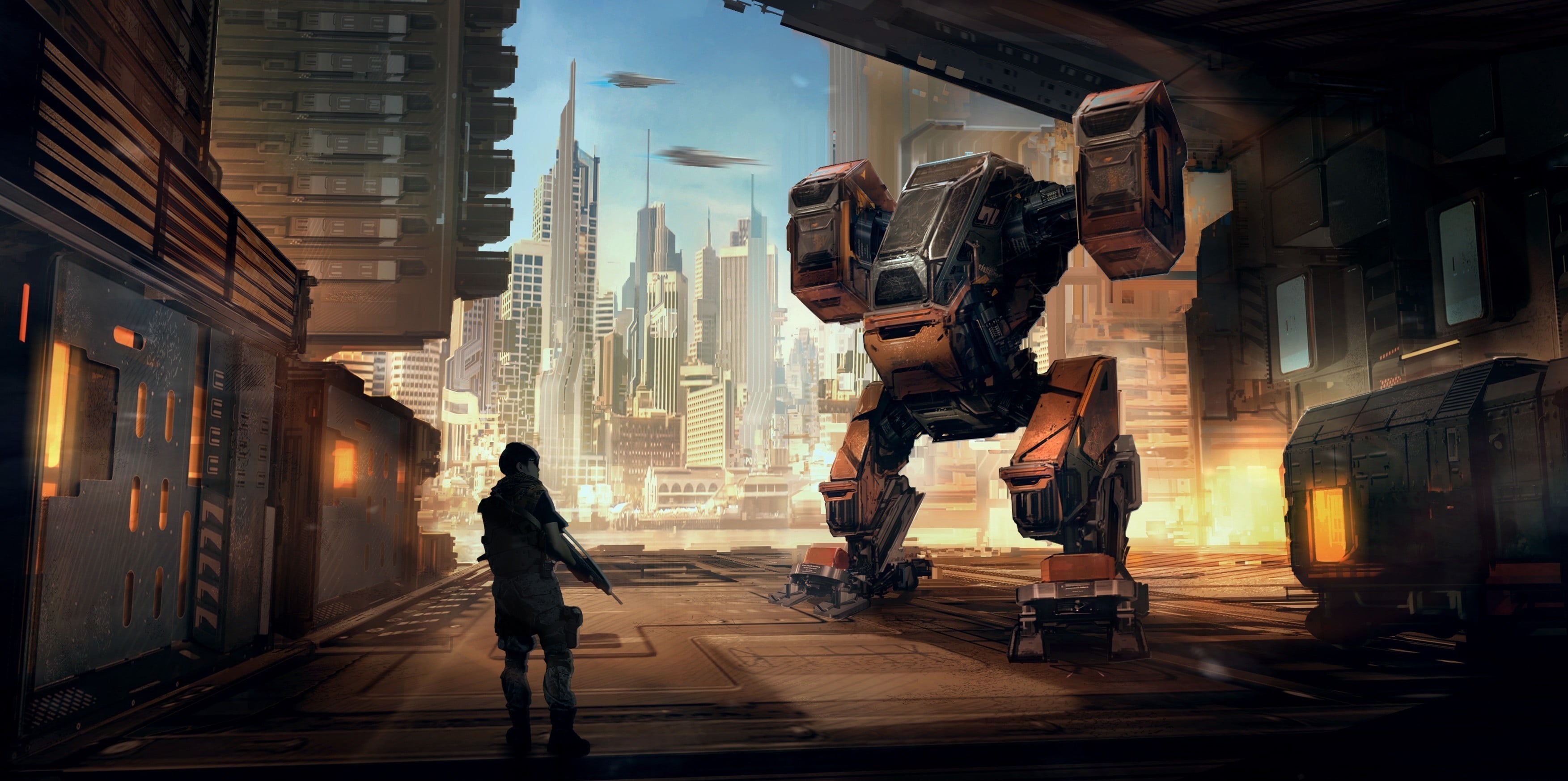 robot, scifi, artist, artwork, digital art, hd, 4k, HD Wallpaper