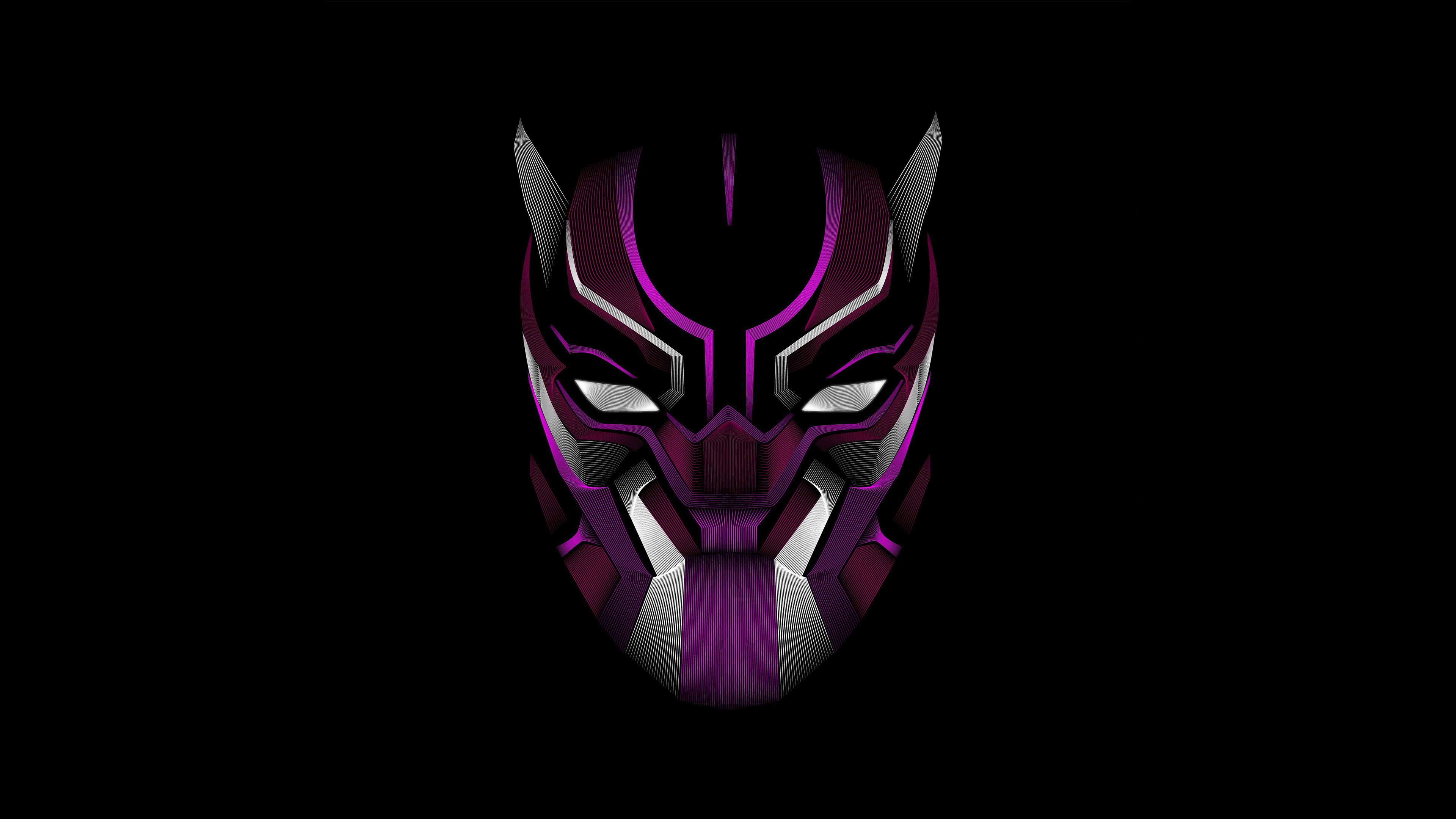 black panther, mask, minimalism, 4k, hd, artwork, artist, digital art, superheroes, HD Wallpaper