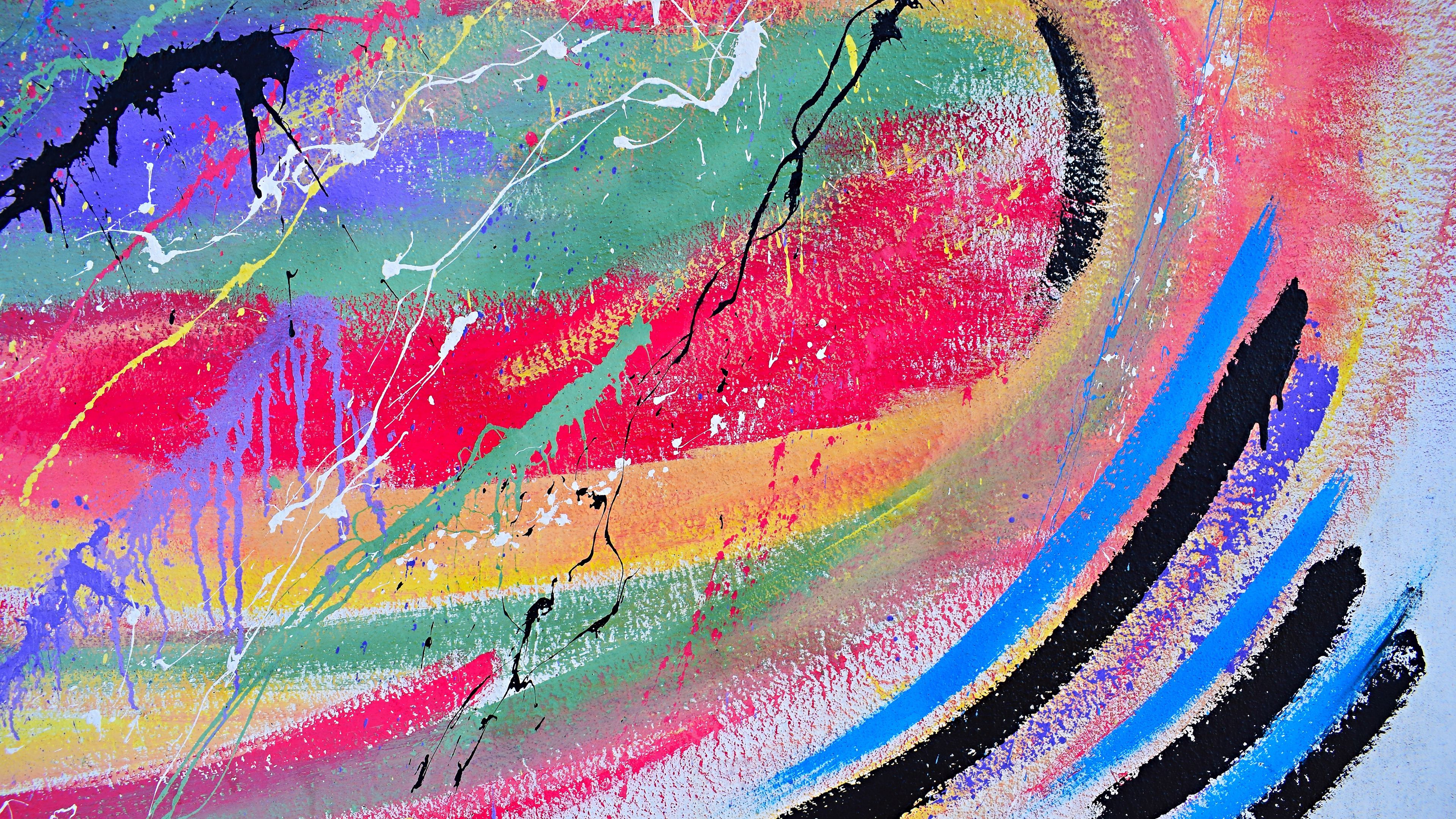spots, splashes, colorful, paint, texture, 4k, HD Wallpaper