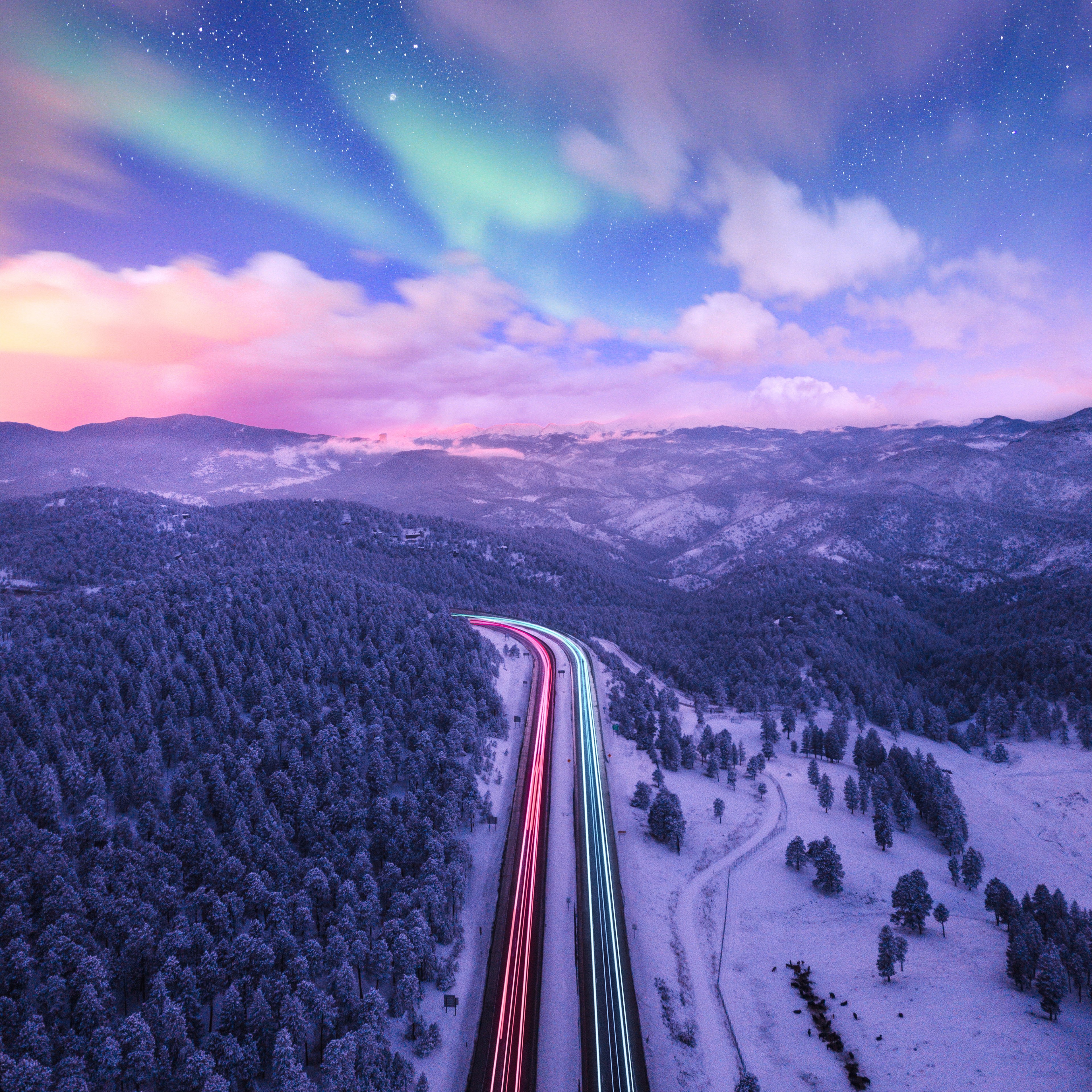 road, long exposure, photography, colorful, hd, 4k, sky, HD Wallpaper