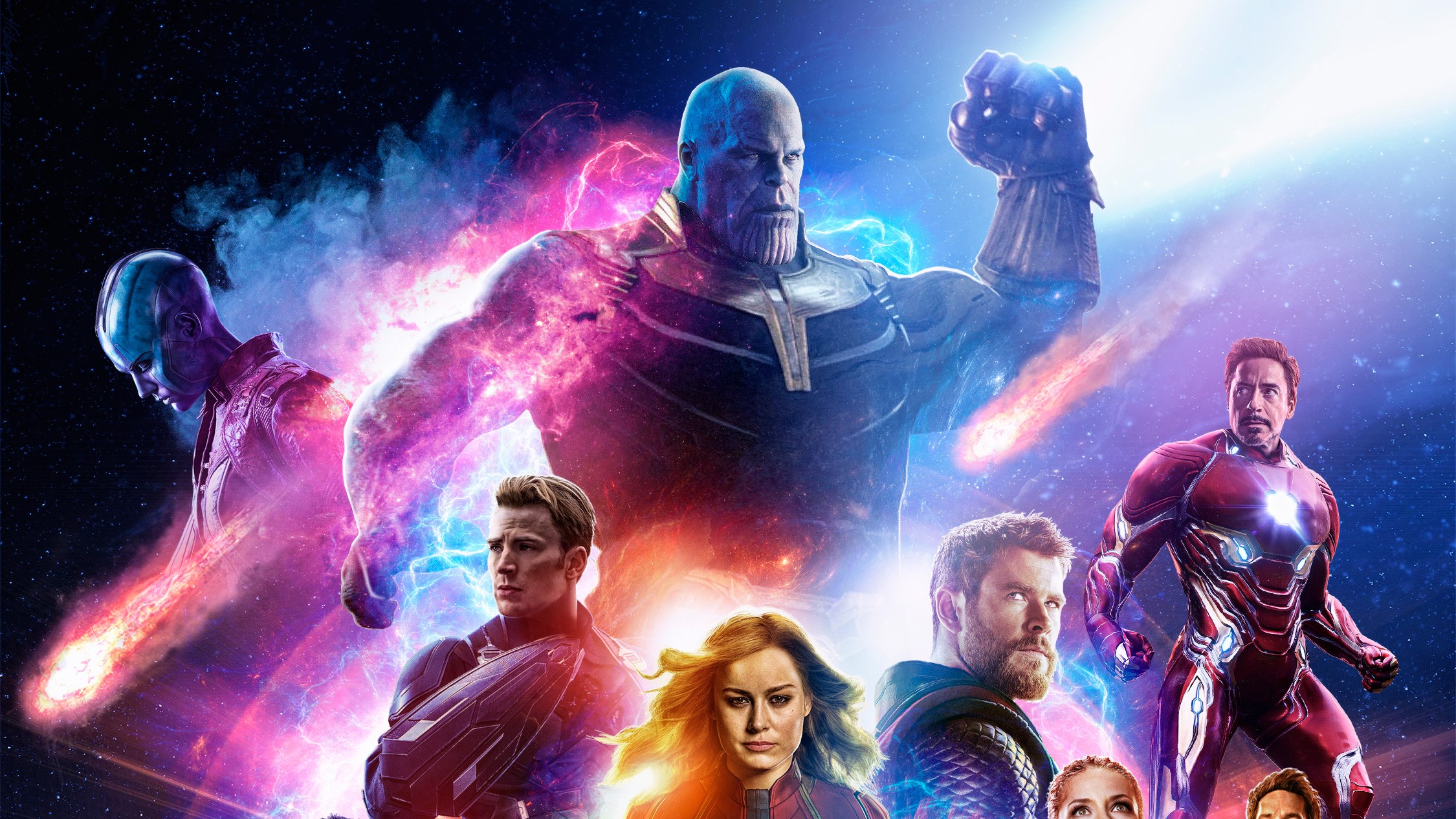 avengers 4, movies, 2019 movies, hd, deviantart, artist, iron man, thanos, captain america, captain marvel, thor, nebula, HD Wallpaper