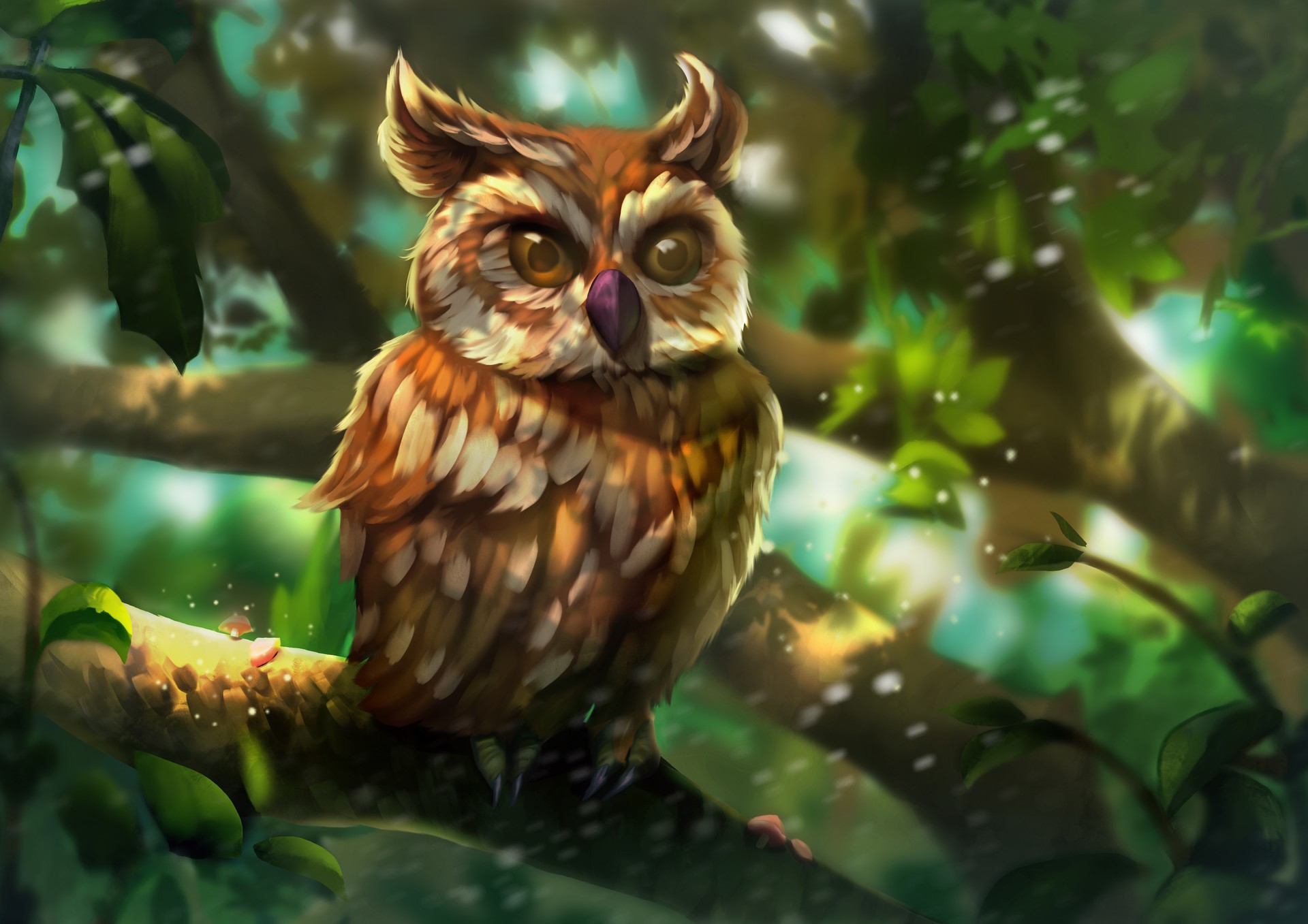 owl, artwork, digital art, art, hd, artstation, HD Wallpaper