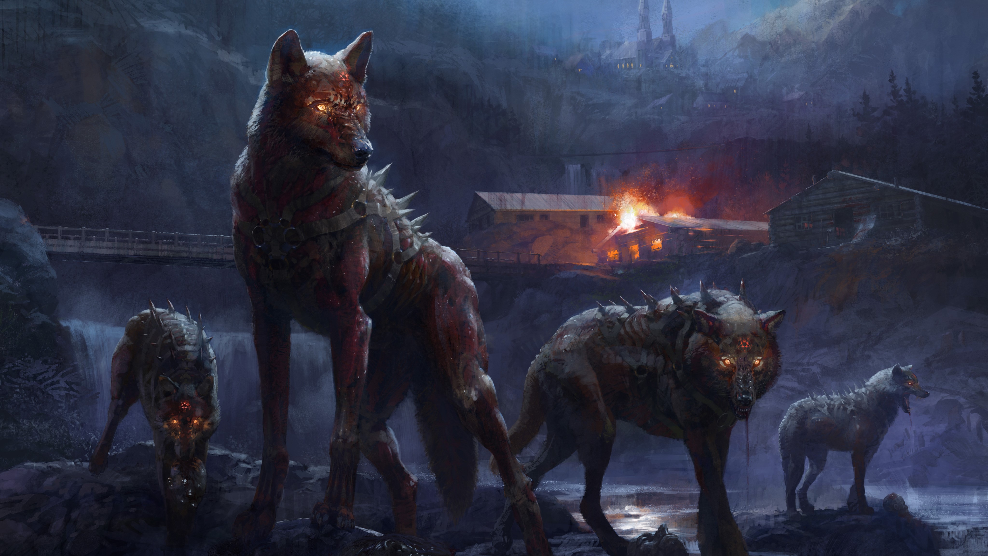 wolf, artist, artwork, digital art, hd, 4k, HD Wallpaper