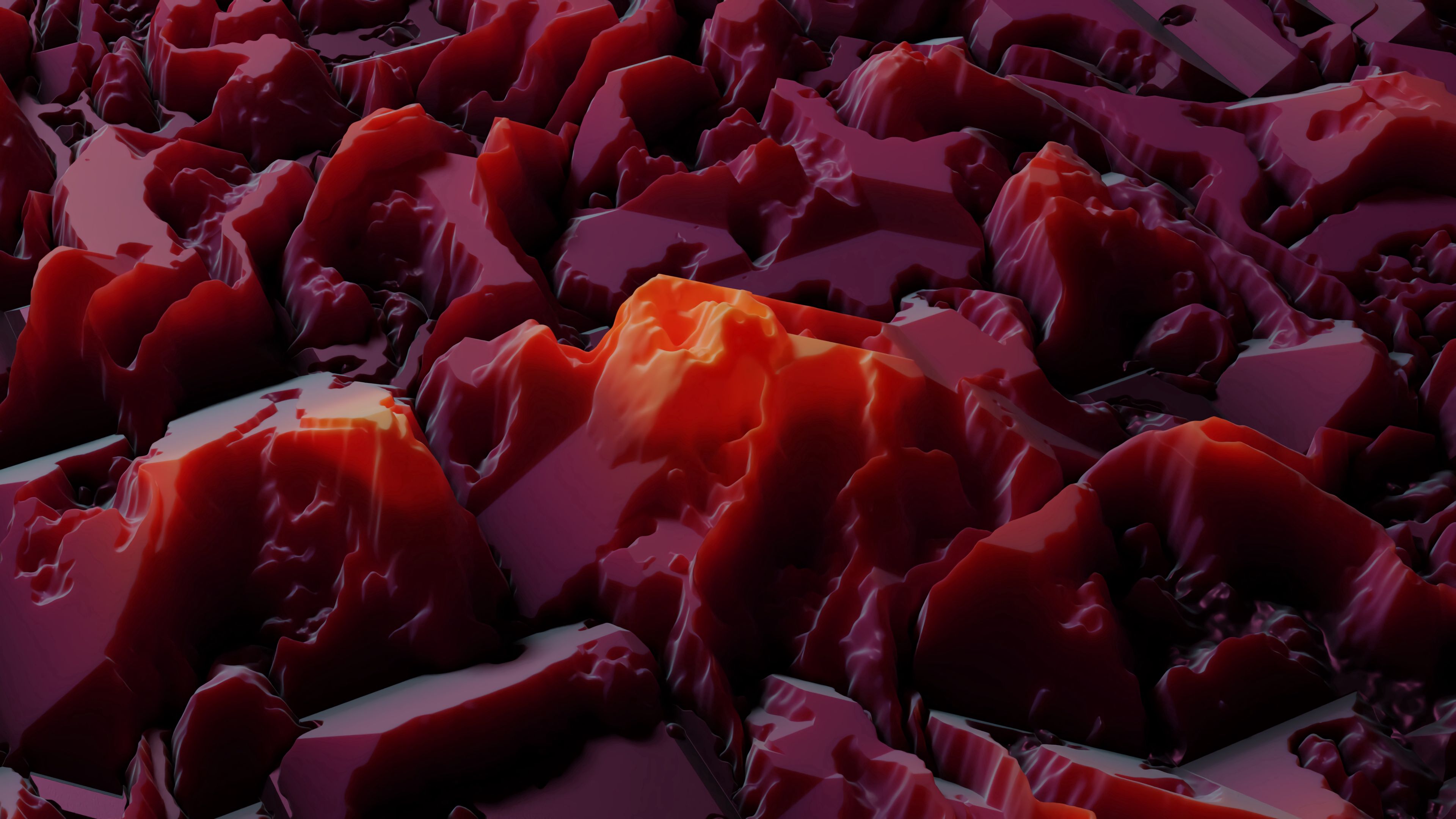 texture, crystalline, red, 3d, 4k, HD Wallpaper