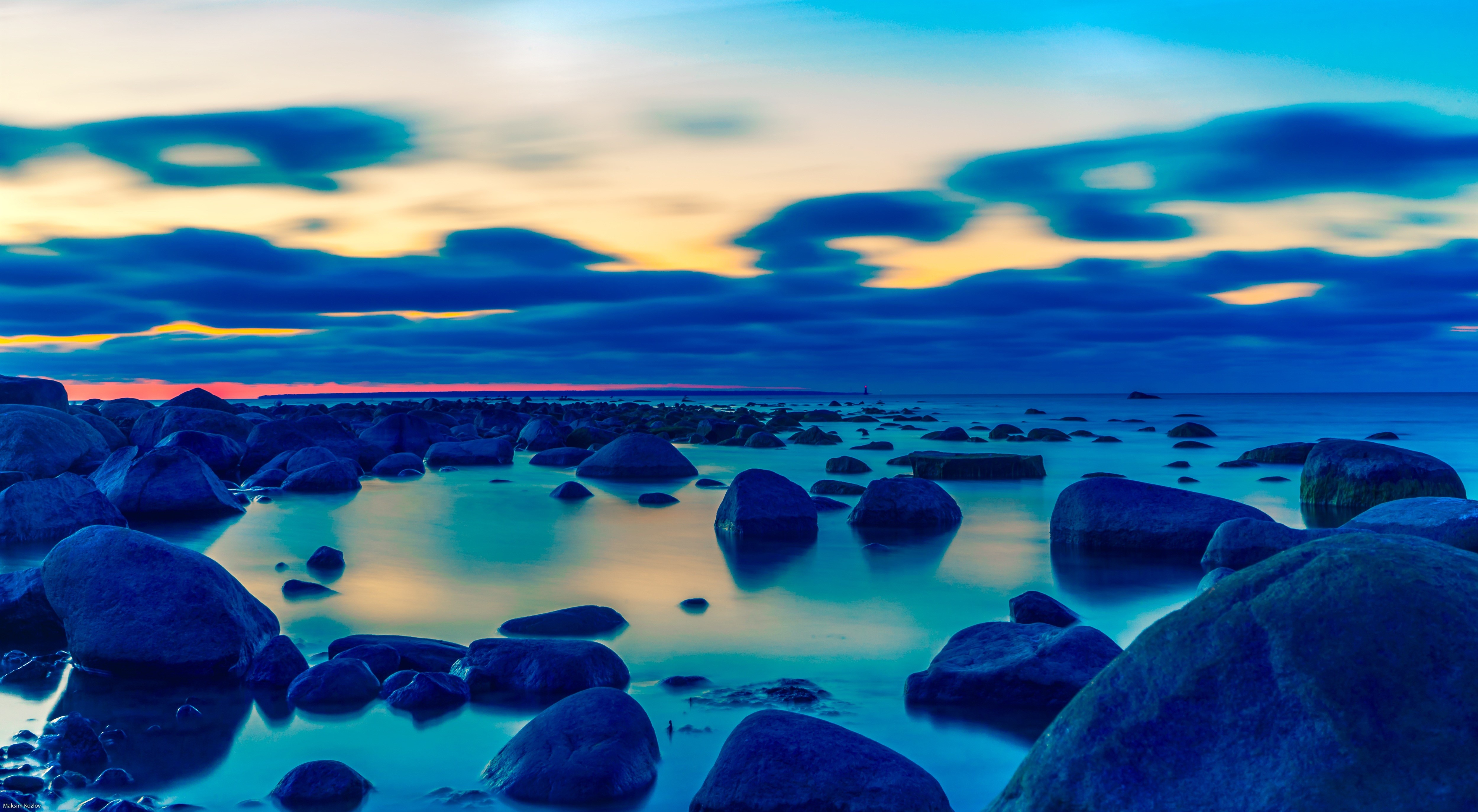rocks, shore, beach, landscape, hd, 4k, 5k, nature, HD Wallpaper
