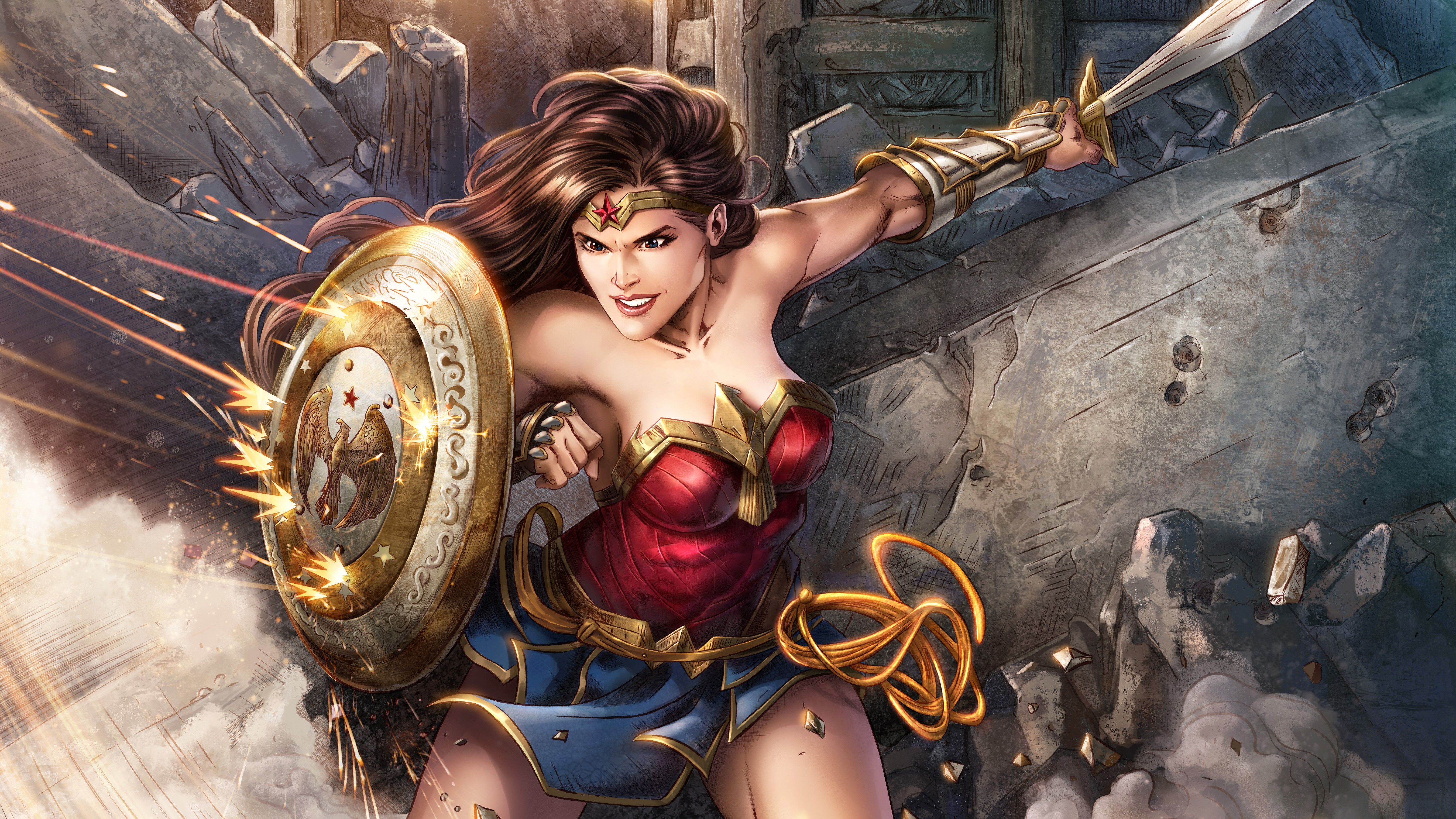 wonder woman, 5k, hd, 4k, artwork, digital art, superheroes, HD Wallpaper