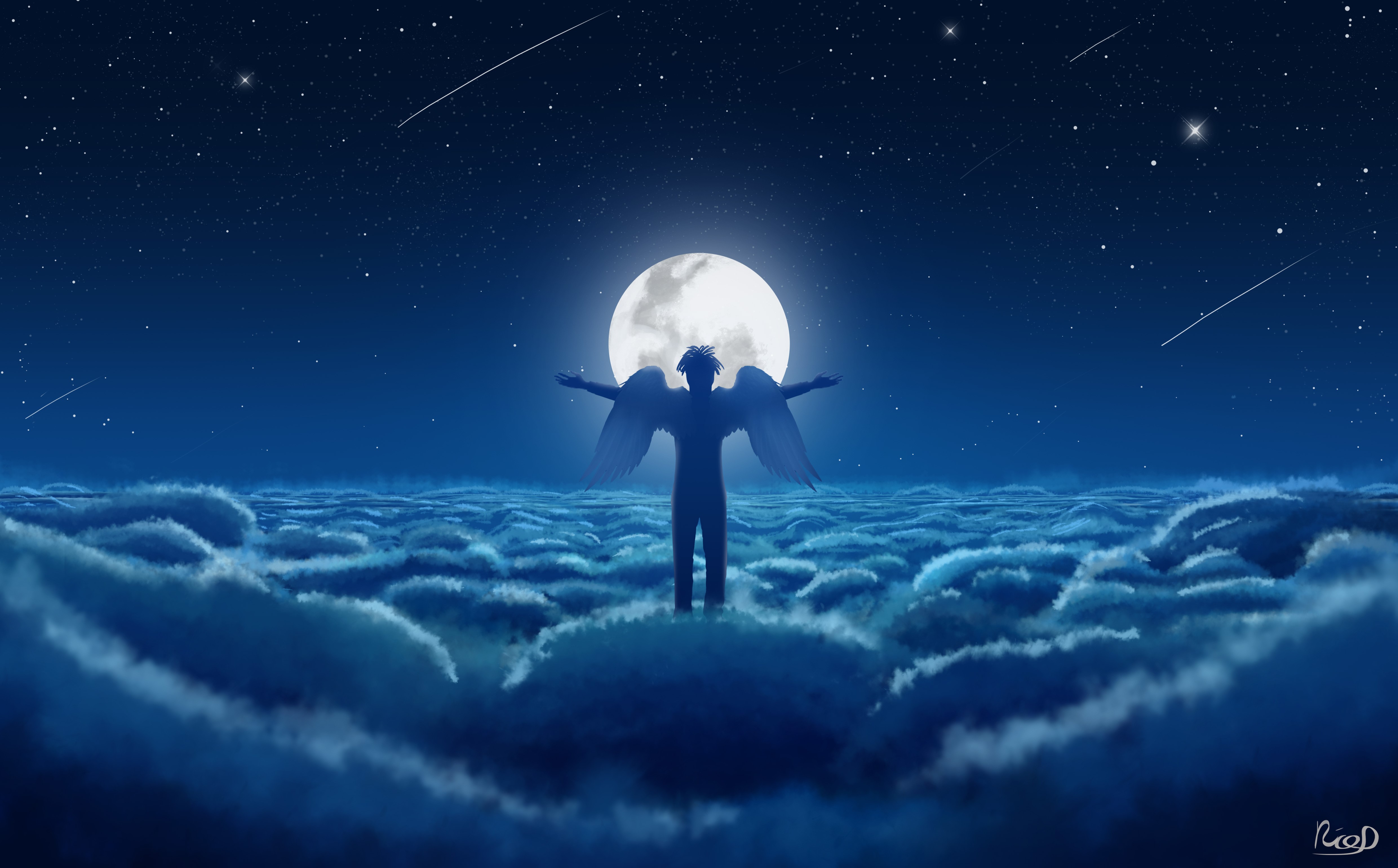 angel, wings, artist, artwork, digital art, hd, 4k, 5k, deviantart, HD Wallpaper