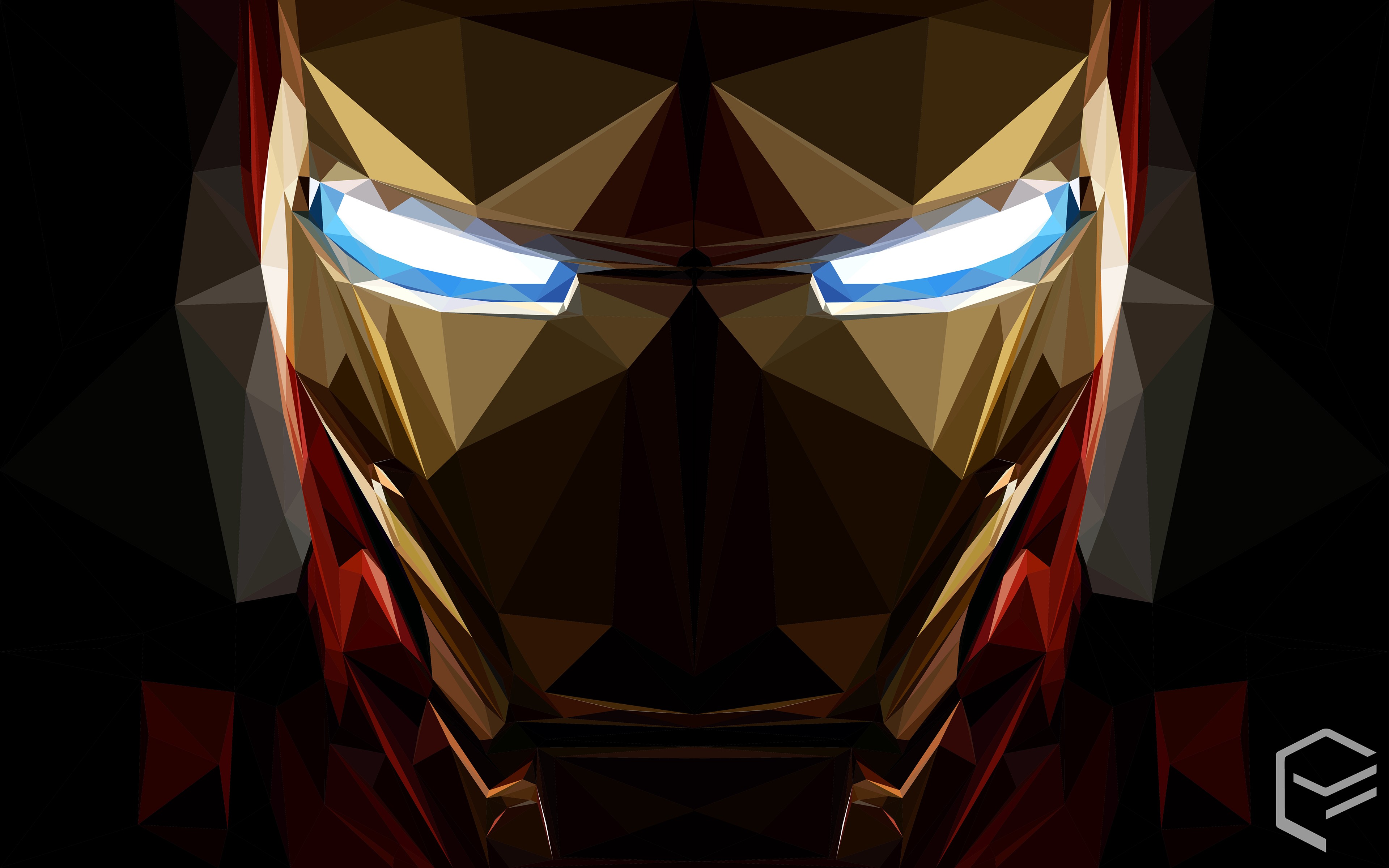 iron man, low poly, artwork, art, hd, 4k, artist, digital art, behance, HD Wallpaper