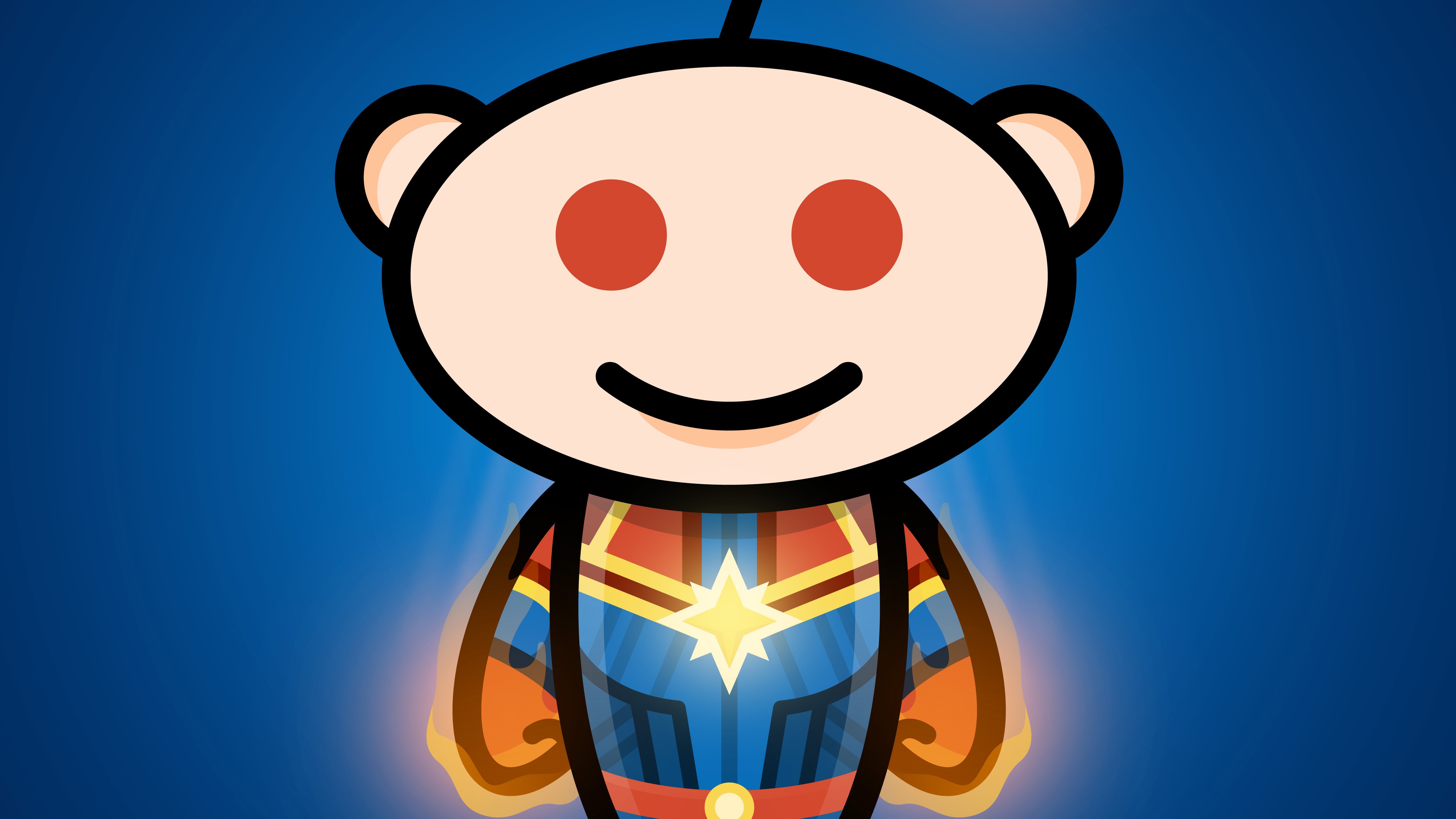 reddit, captain marvel, artwork, hd, 4k, 5k, artwork, digital art, HD Wallpaper