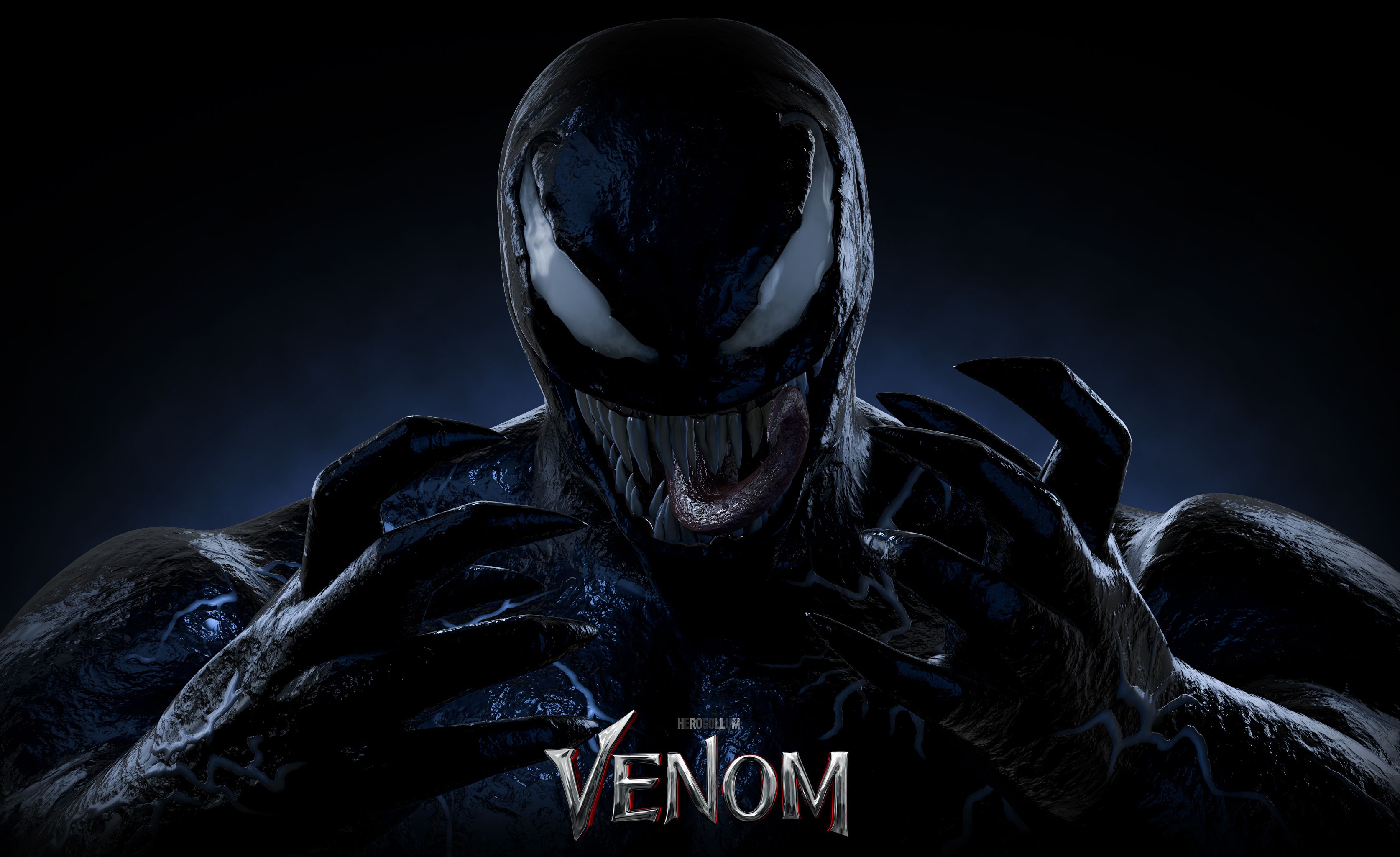 venom movie, venom, hd, 4k, supervillain, digital art, artwork, art, deviantart, HD Wallpaper