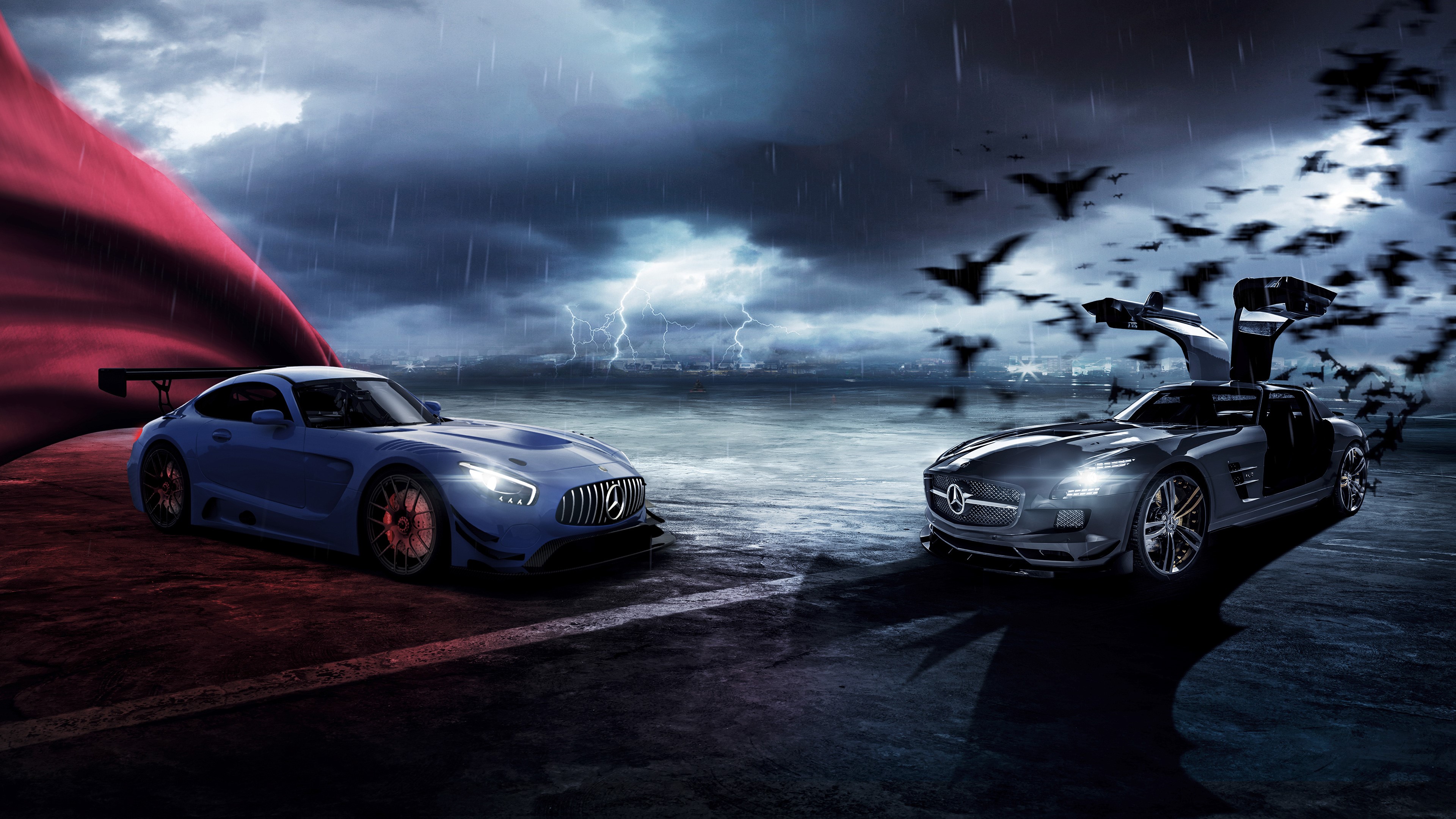 mercedes amg gtr, mercedes, cars, 2018 cars, hd, 4k, behance, superman, batman, HD Wallpaper