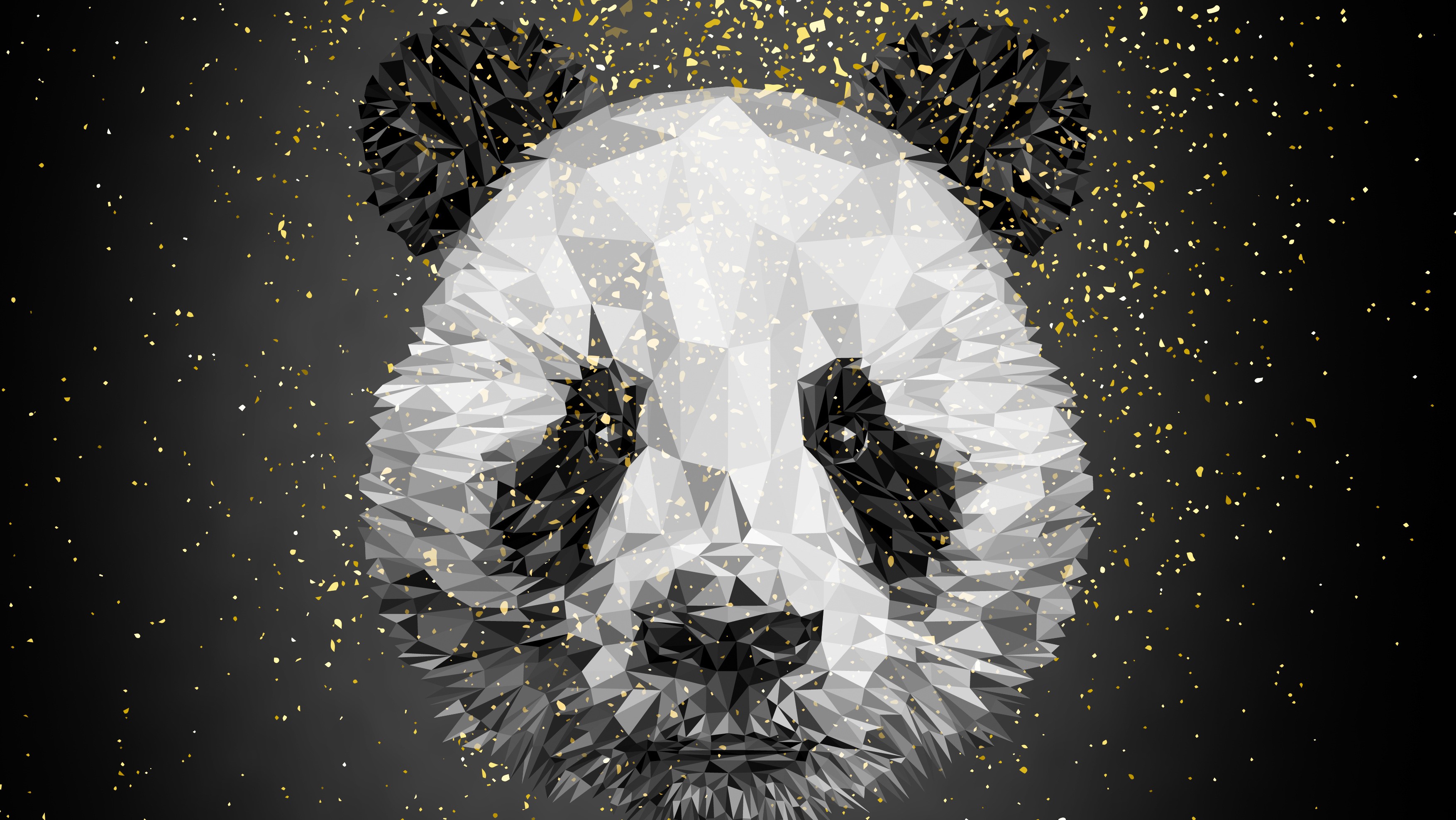 panda, low poly, artist, artwork, digital art, hd, 4k, behance, HD Wallpaper