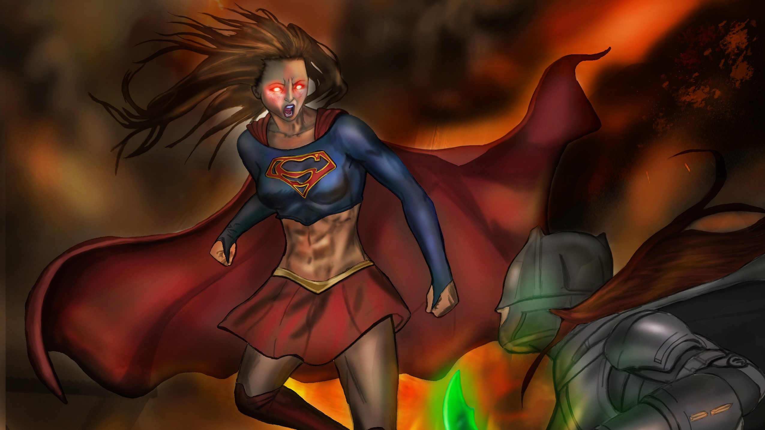 supergirl, batwoman, hd, artwork, artist, behance, digital art, superheroes, HD Wallpaper