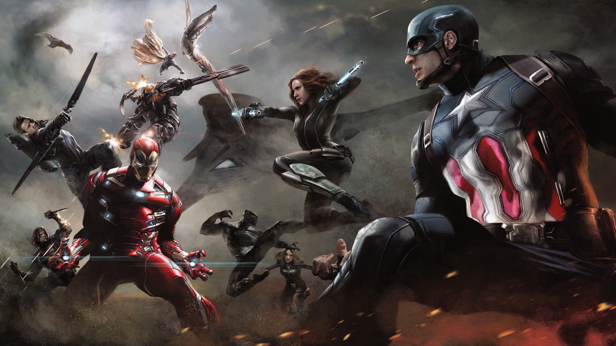 captain america, iron man, hd, artwork, superheroes, digital art, black widow, black panther, HD Wallpaper