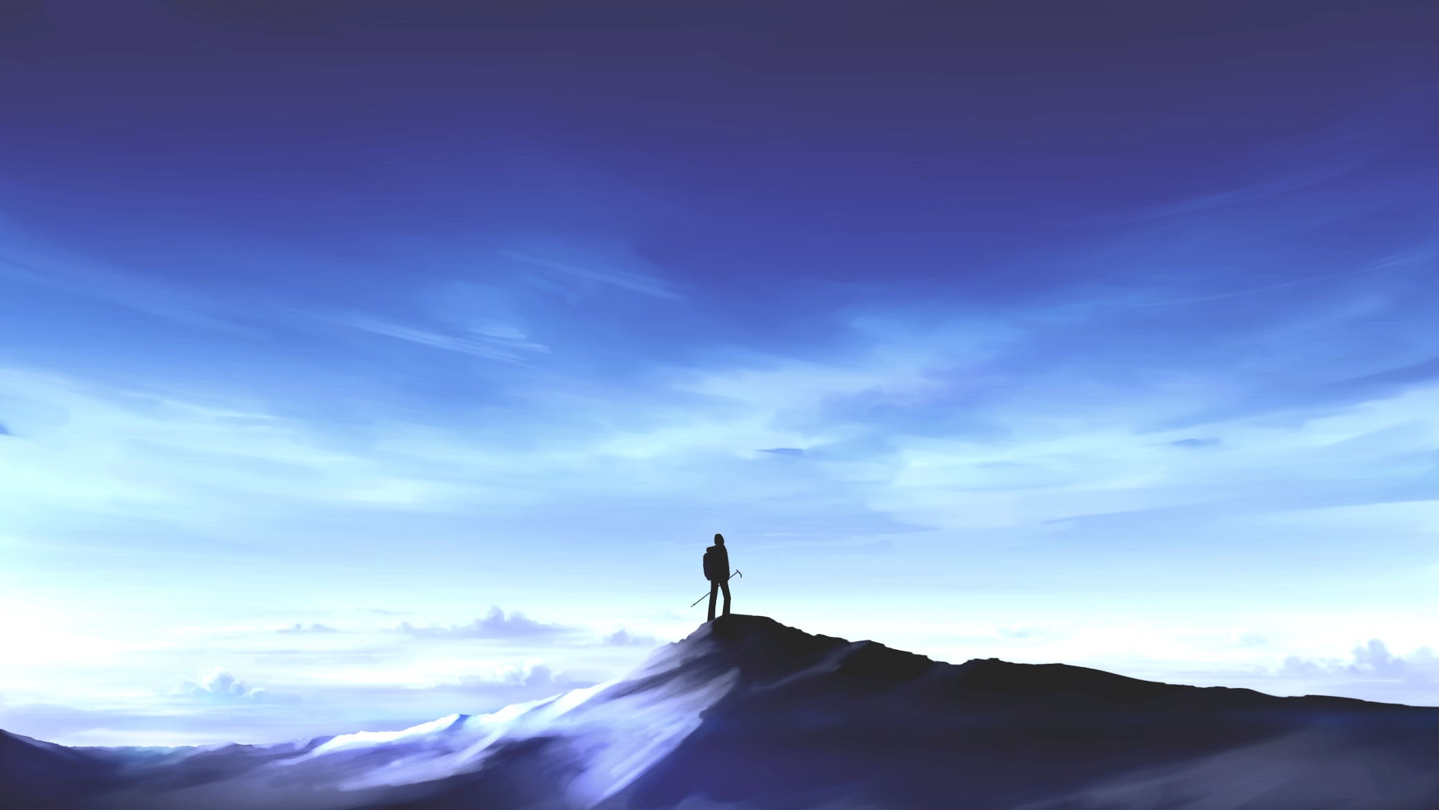 anime, mountain, hd, artist, artwork, digital art, HD Wallpaper