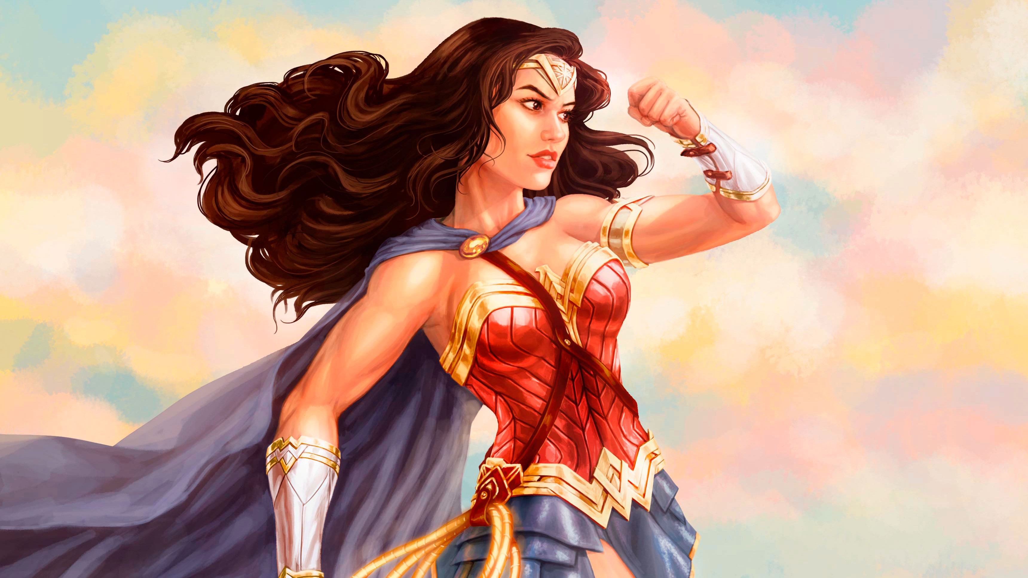 wonder woman, hd, 4k, artwork, art, digital art, superheroes, HD Wallpaper