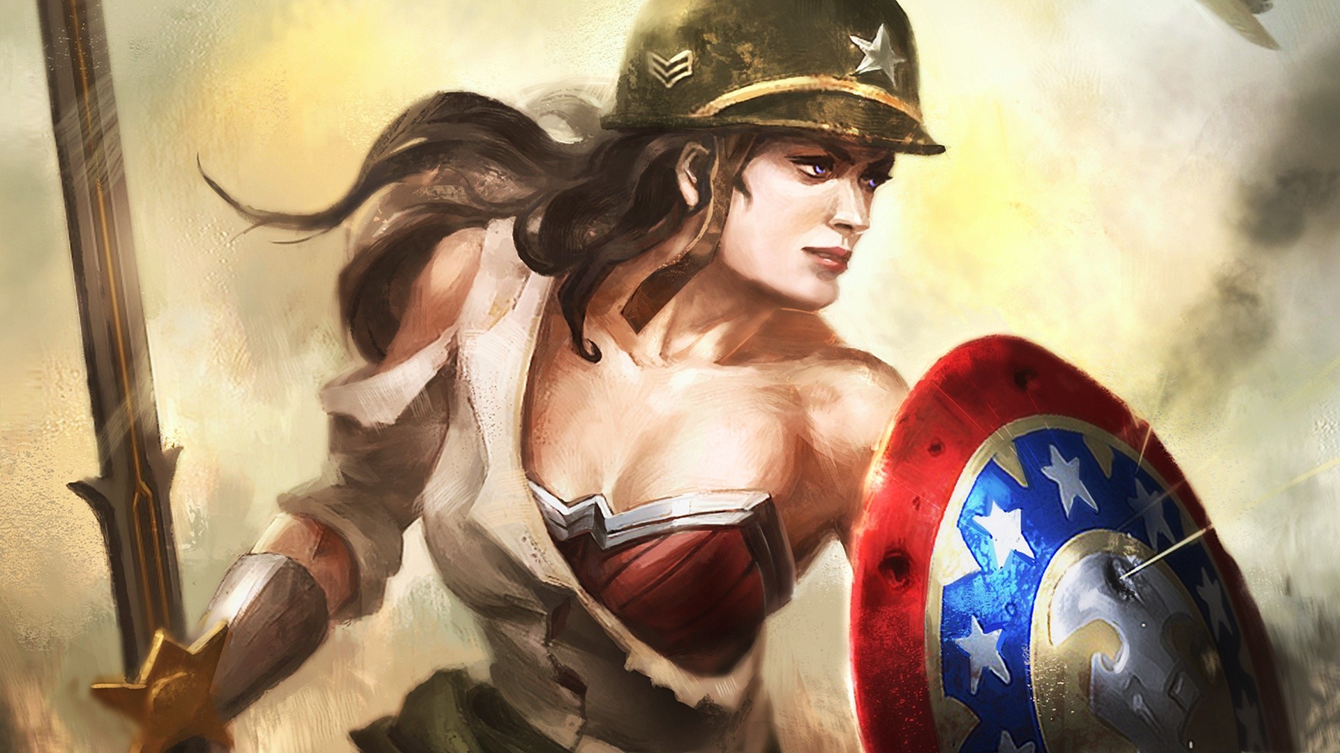 wonder woman, hd, warrior, artwork, superheroes, HD Wallpaper