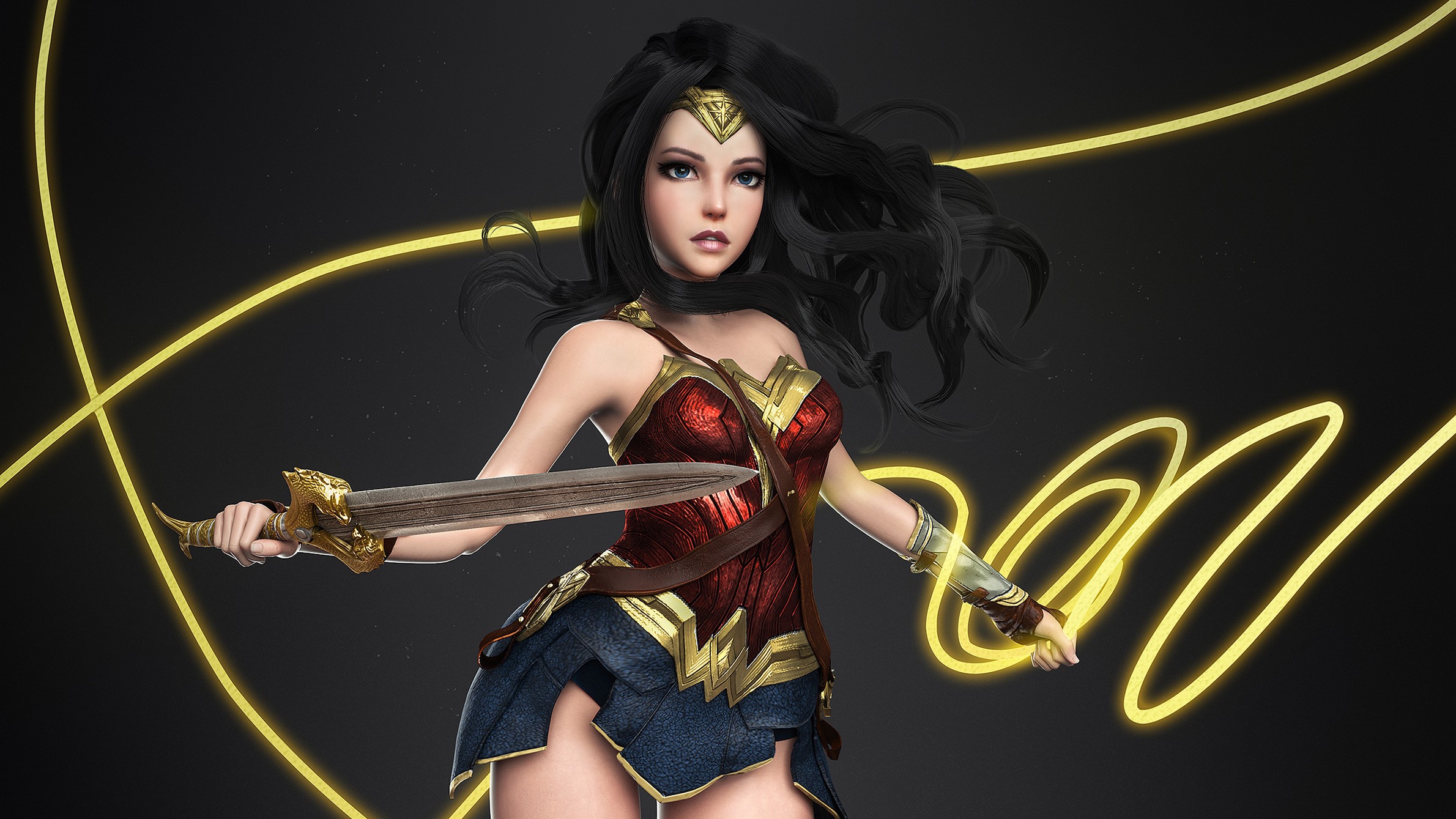 wonder woman, hd, artwork, digital art, superheroes, artist, deviantart, HD Wallpaper
