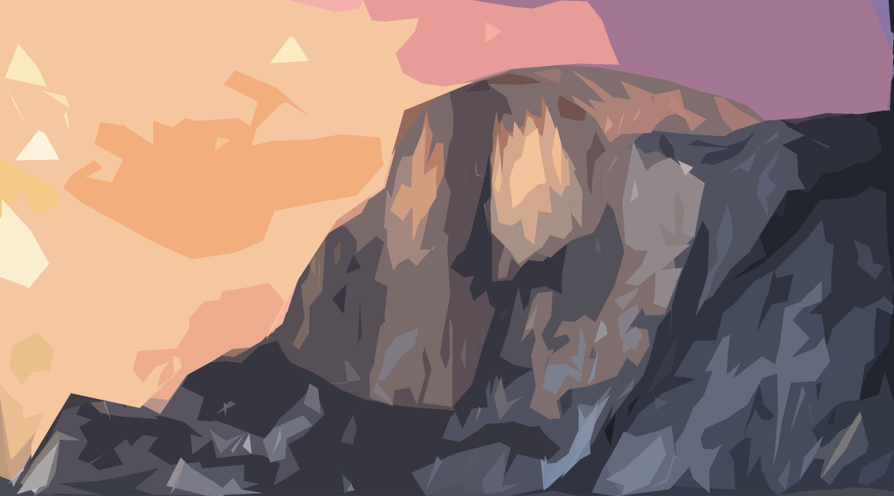 yosemite, low poly, artist, artwork, digital art, hd, HD Wallpaper