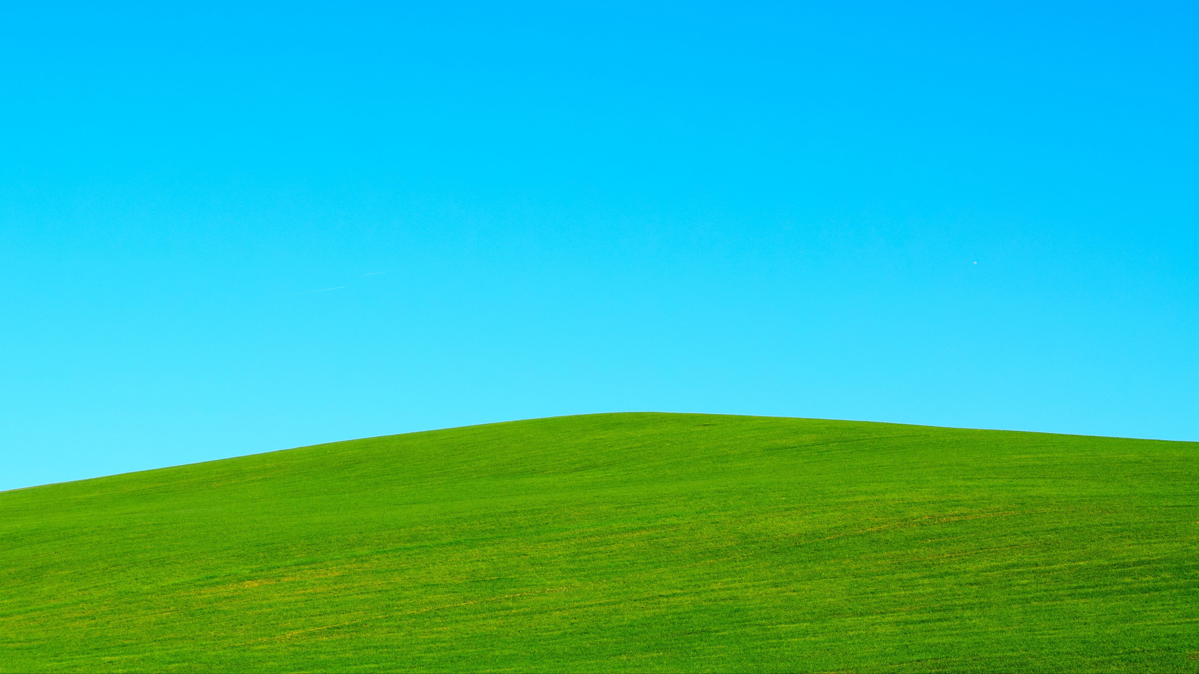 hill, lawn, sky, minimalism, 4k, HD Wallpaper