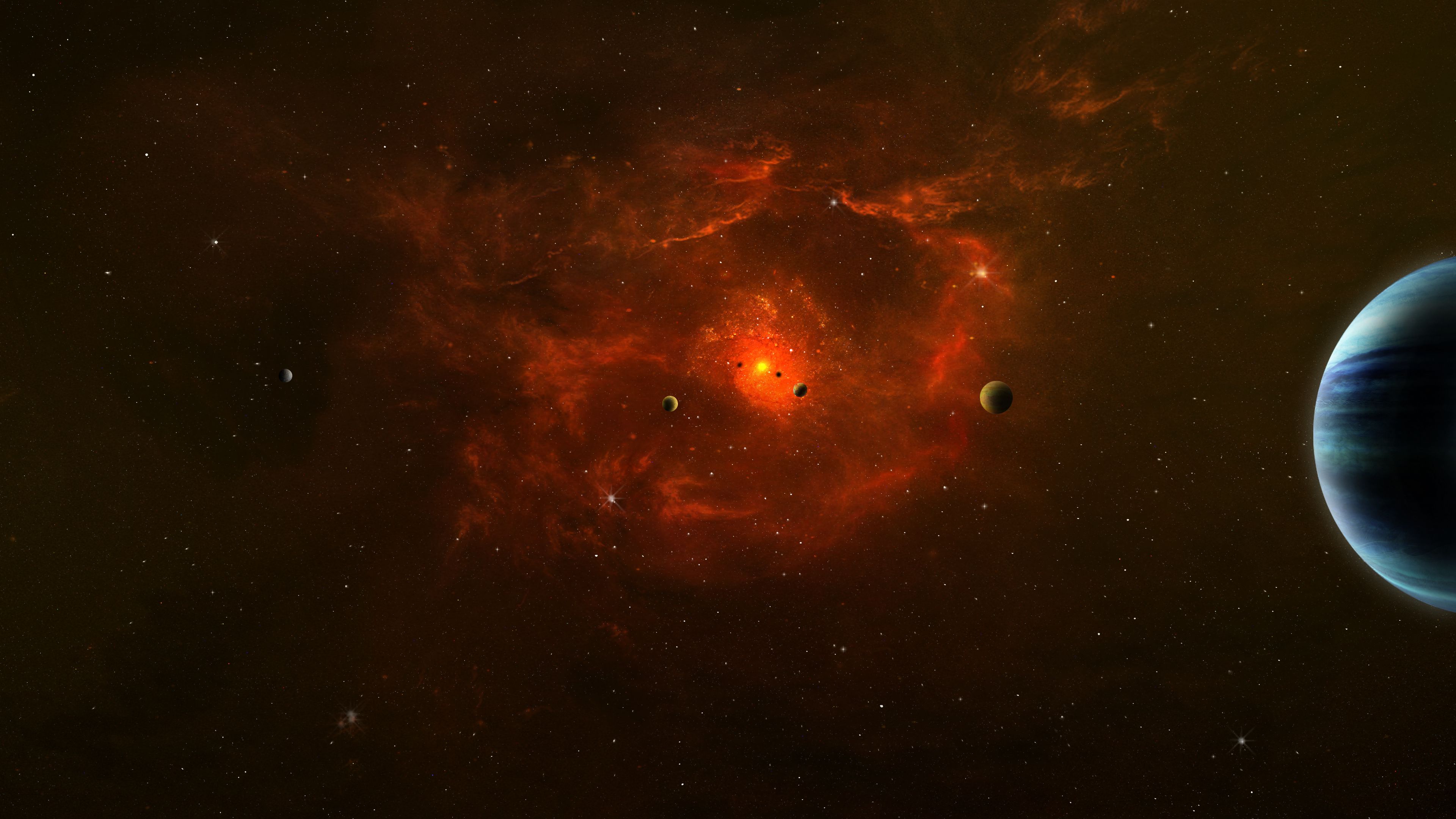 planets, stars, galaxy, universe, space, 4k, HD Wallpaper