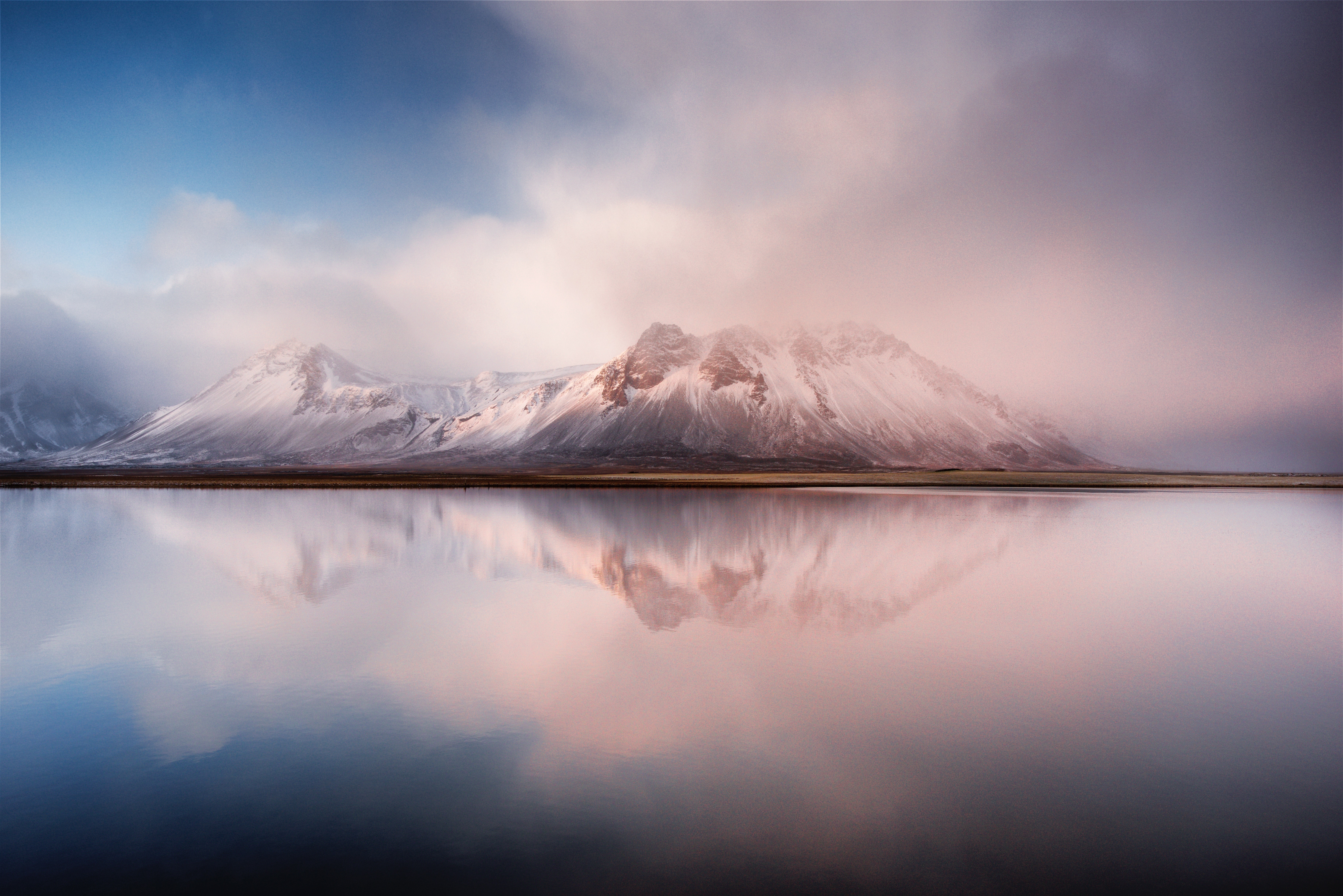 lake, mountains, nature, hd, 4k, 5k, 8k, snow, winter, HD Wallpaper
