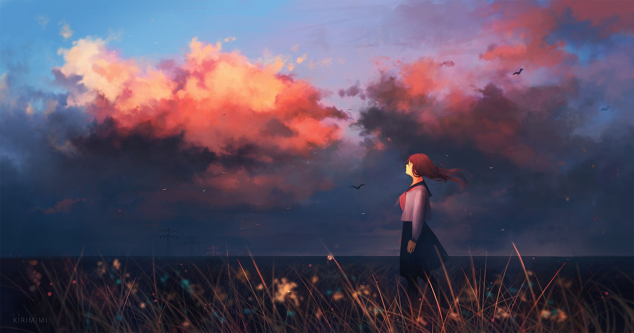 anime girl, anime, artist, artwork, digital art, hd, HD Wallpaper