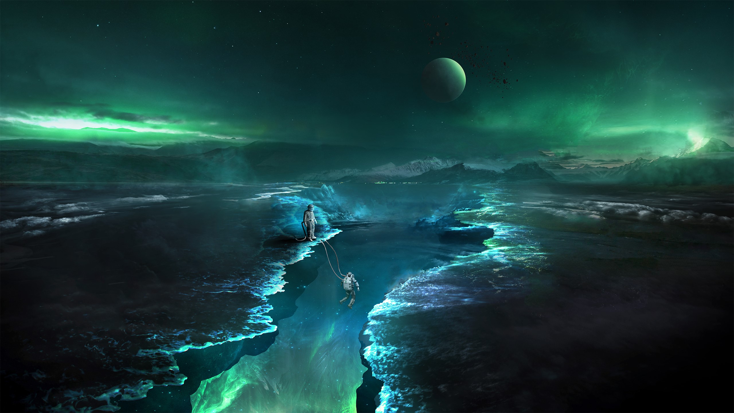 astronaut, space, digital art, fantasy, hd, deviantart, HD Wallpaper