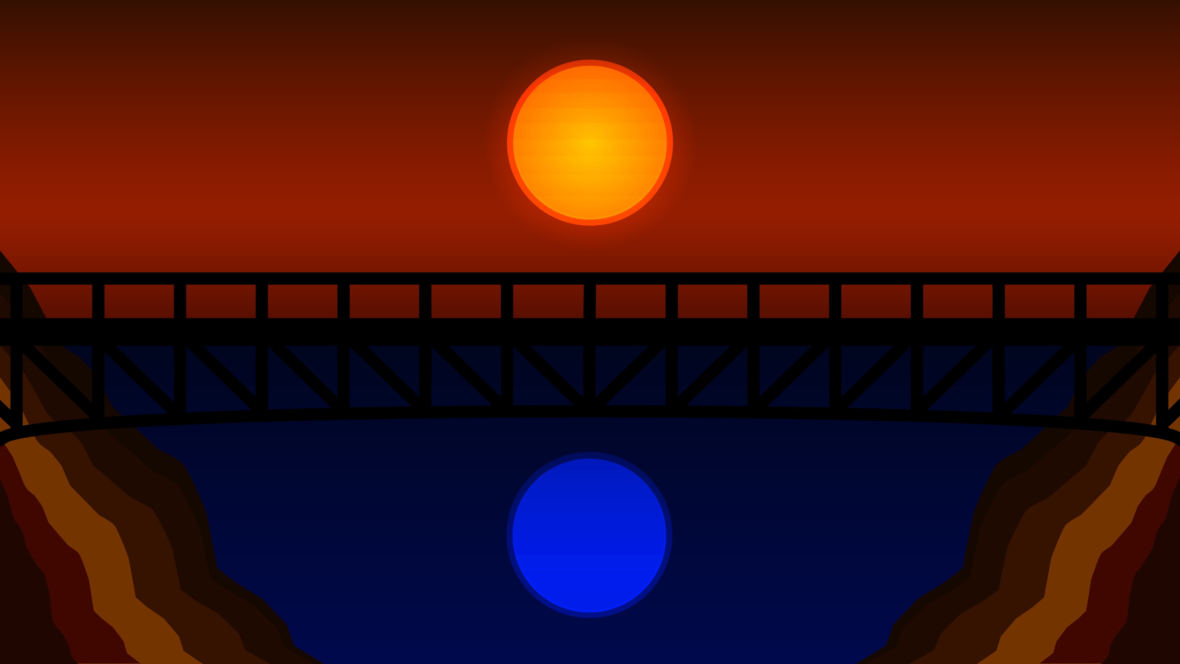 bridge, minimalism, artist, artwork, digital art, hd, 4k, HD Wallpaper