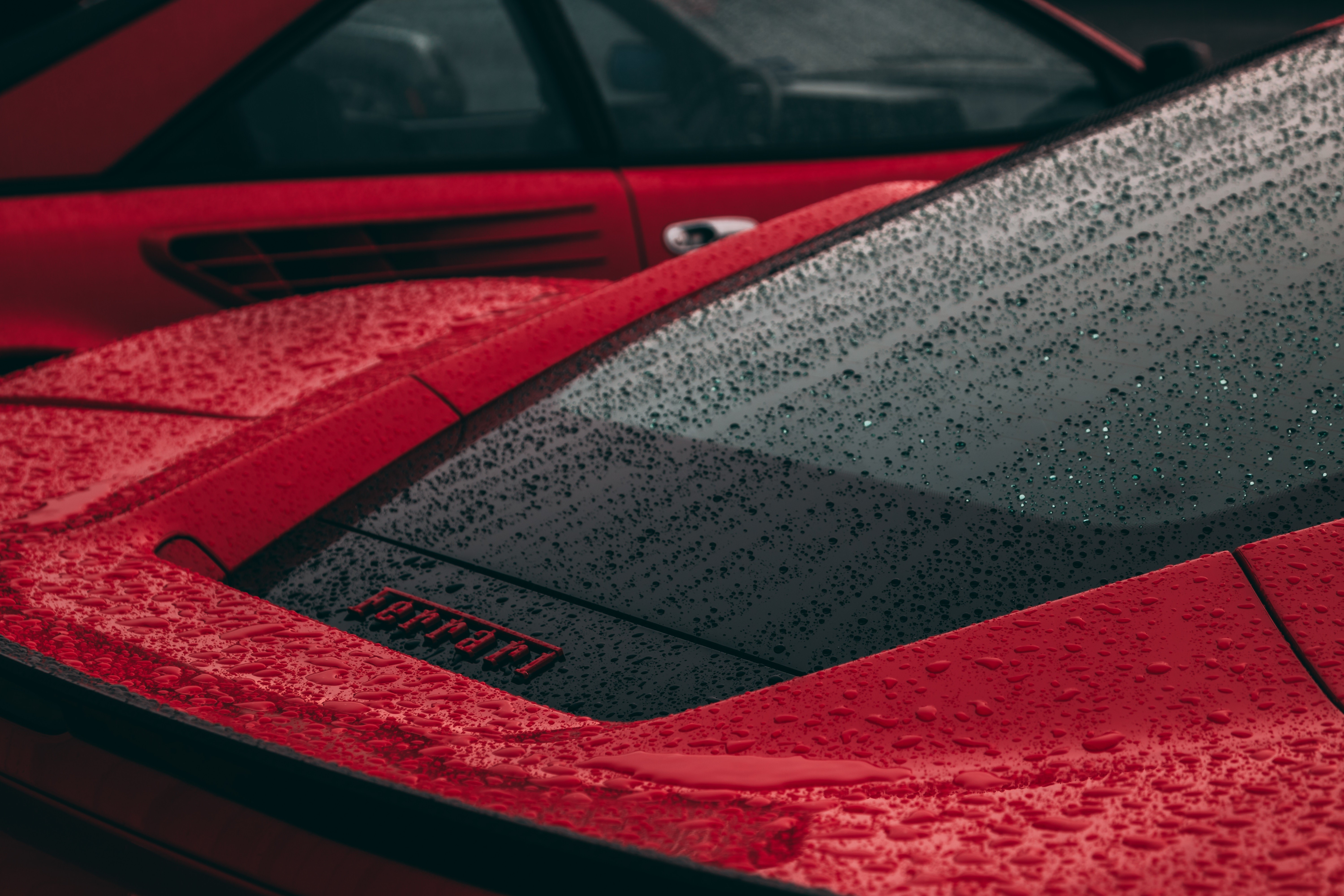 ferrari, cars, rain, drops, hd, 4k, 5k, HD Wallpaper