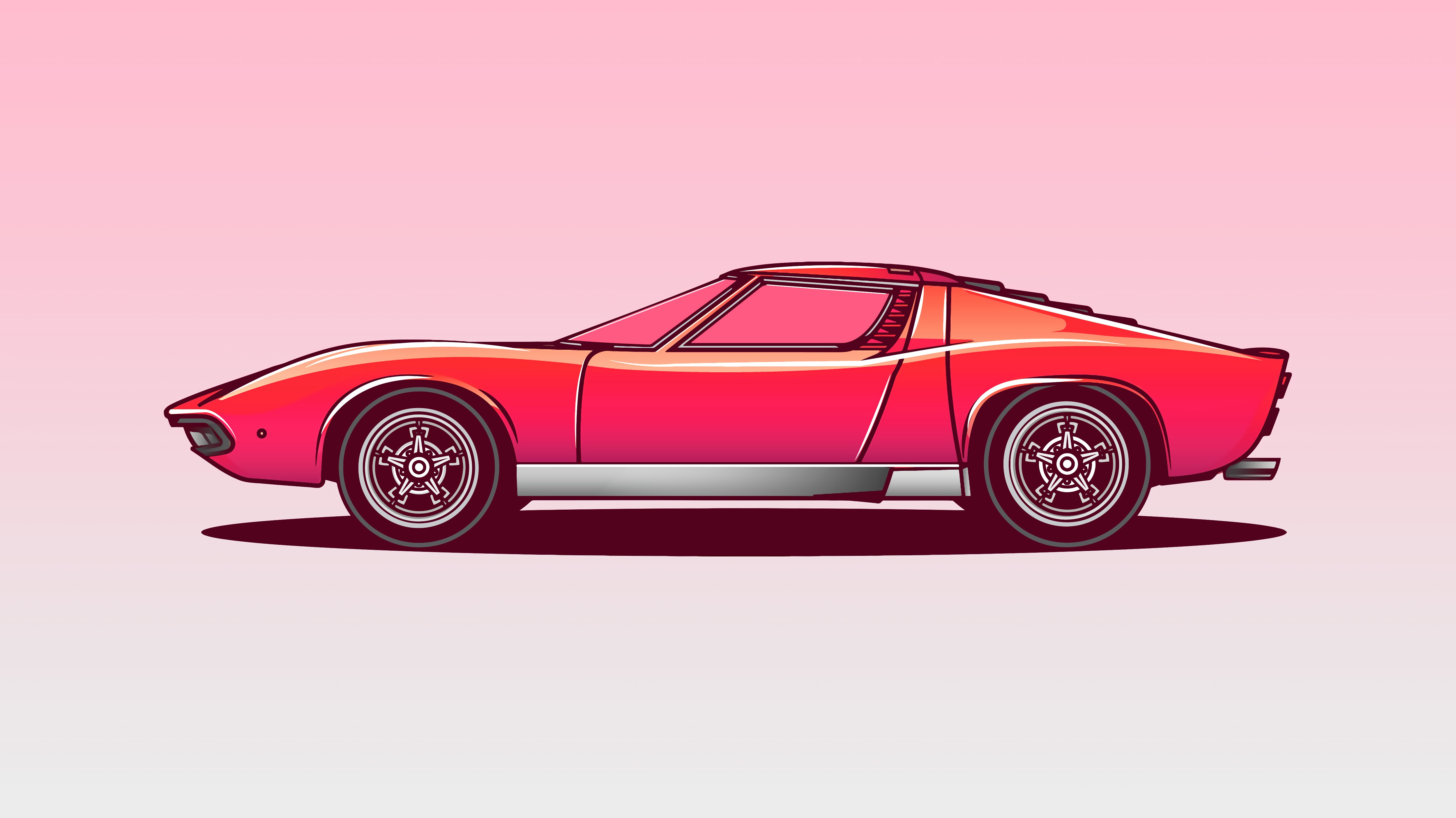 lamborghini miura, lamborghini, cars, artist, artwork, digital art, hd, illustration, vector, 4k, 5k, HD Wallpaper