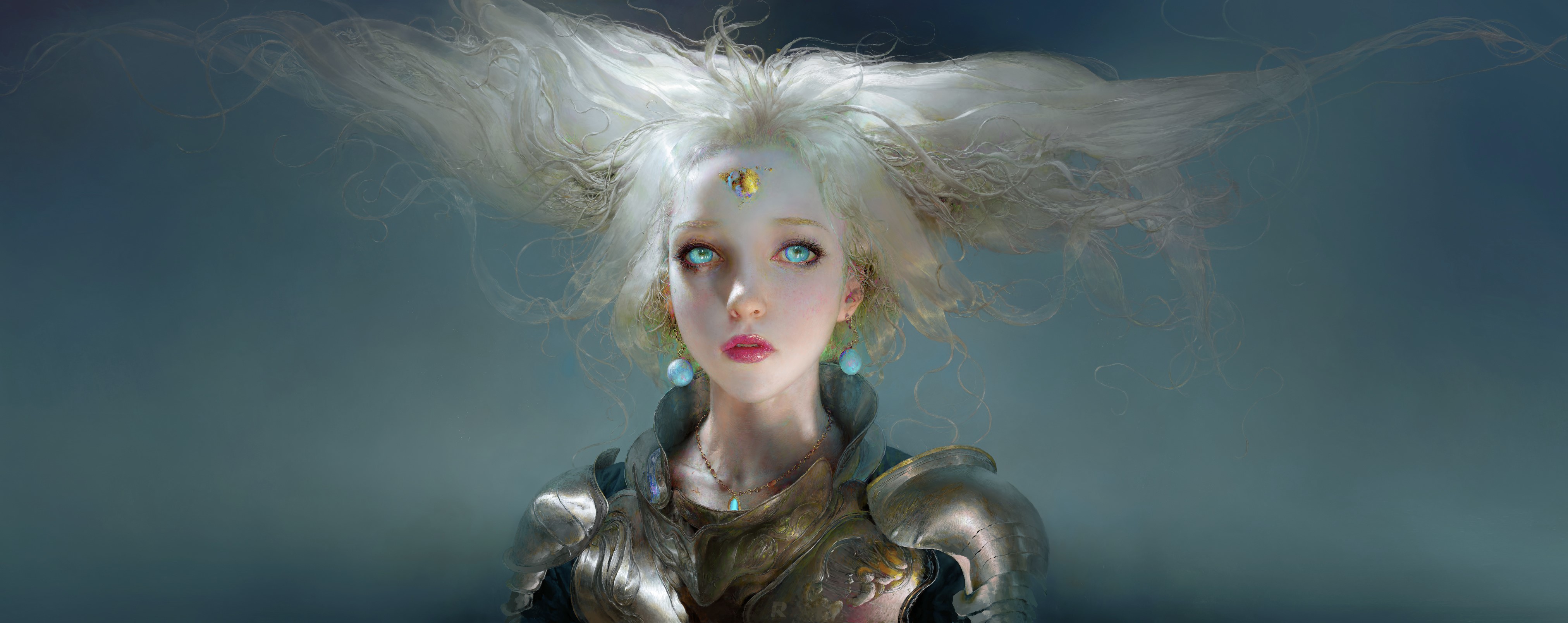 fantasy girls, artist, artwork, digital art, hd, green eyes, eyes, deviantart, HD Wallpaper