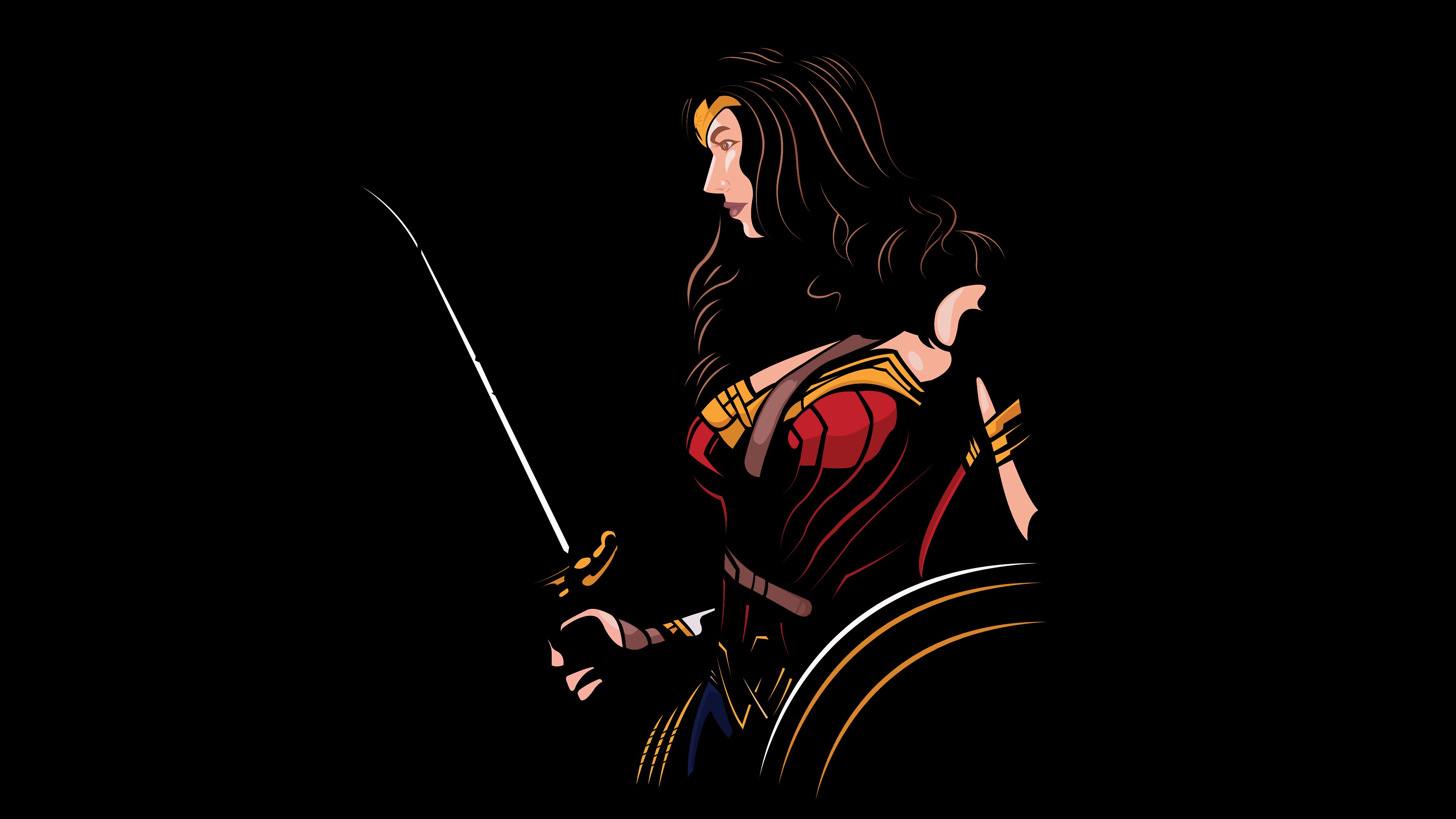 wonder woman, minimalism, logo, 4k, hd, artwork, artist, digital art, superheroes, behance, HD Wallpaper