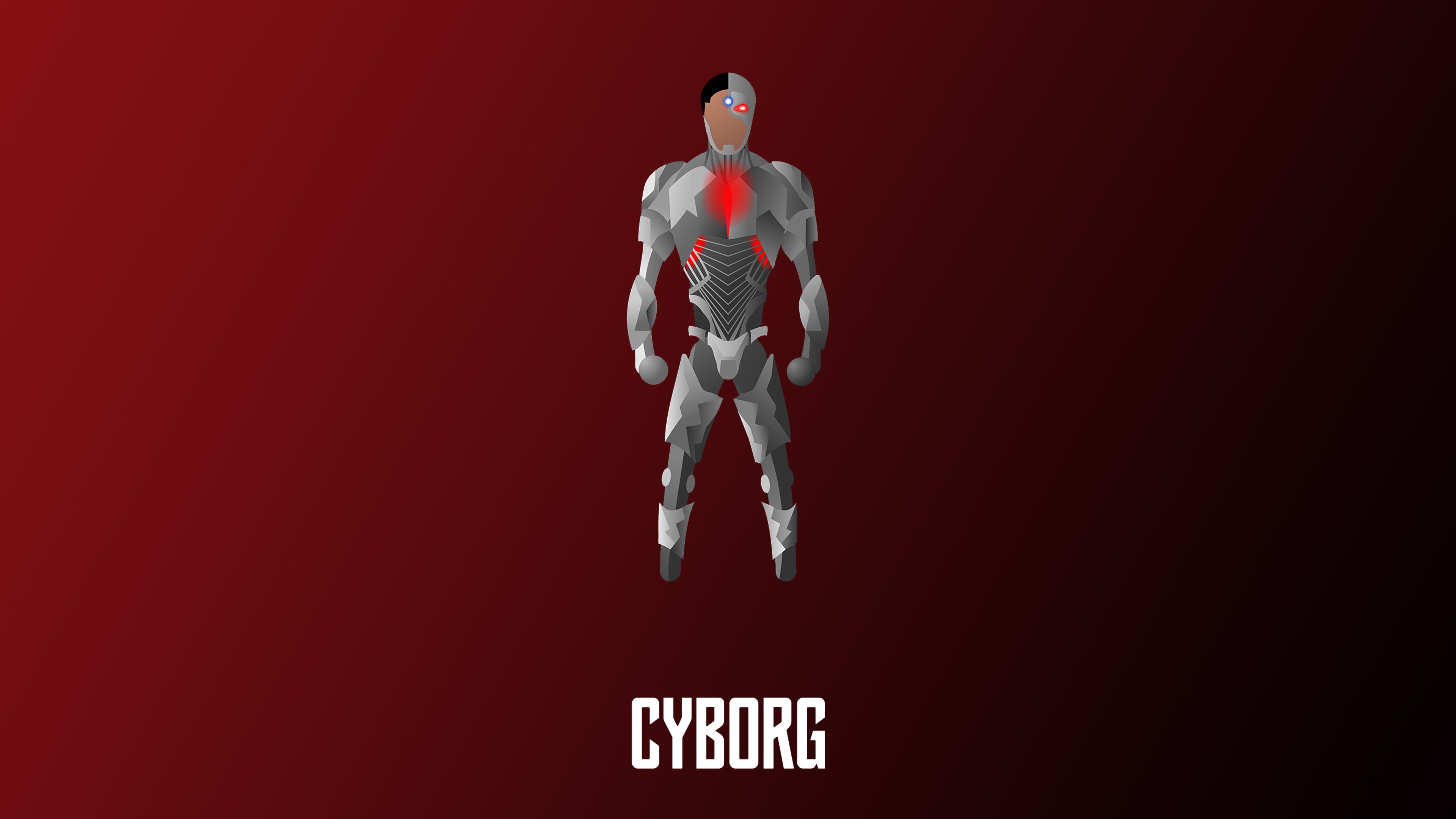 cyborg, superheroes, illustration, hd, 4k, minimalism, minimalist, digital art, behance, HD Wallpaper