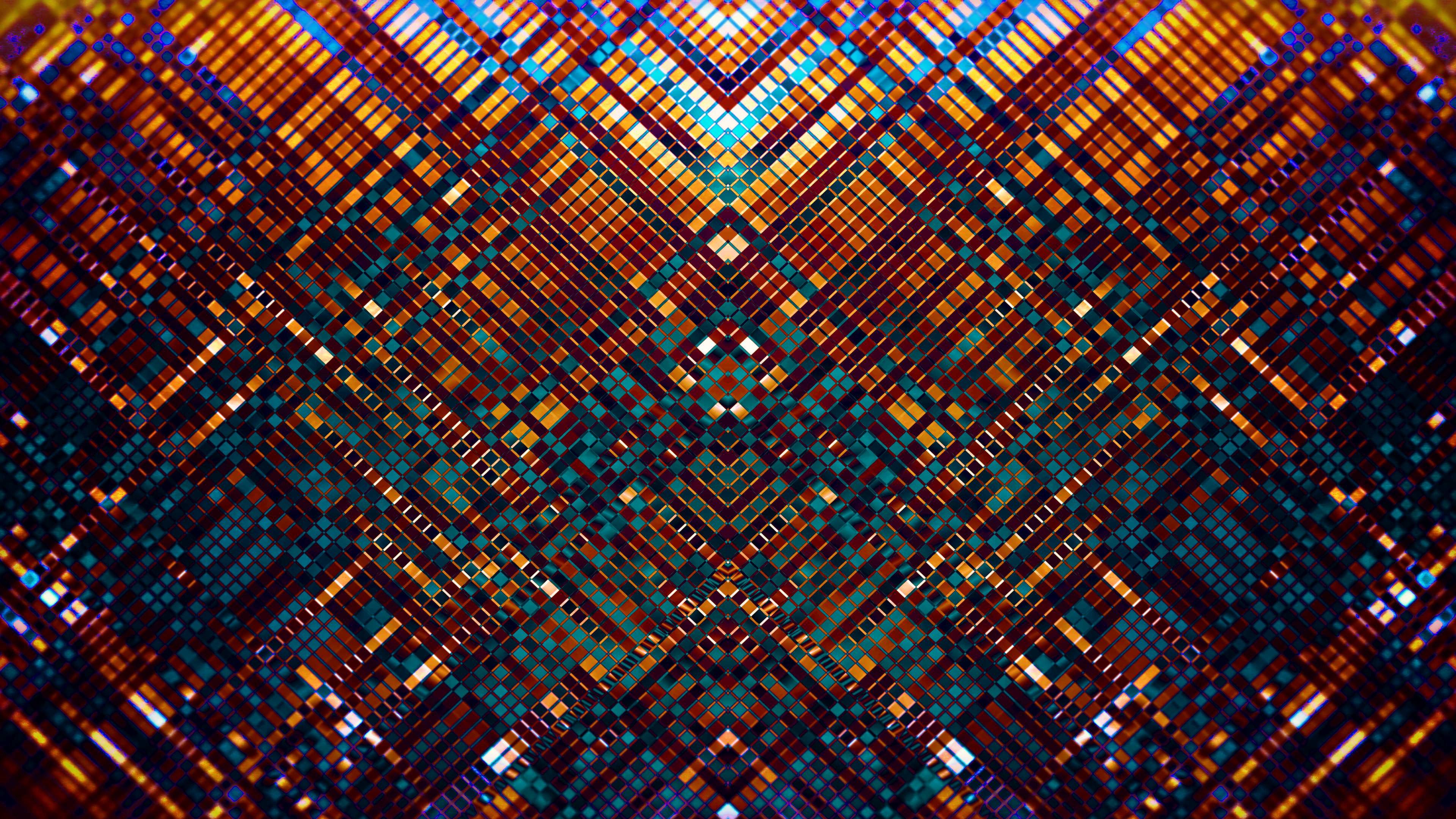 mosaic, multicolored, pattern, abstraction, fractal, 4k, HD Wallpaper