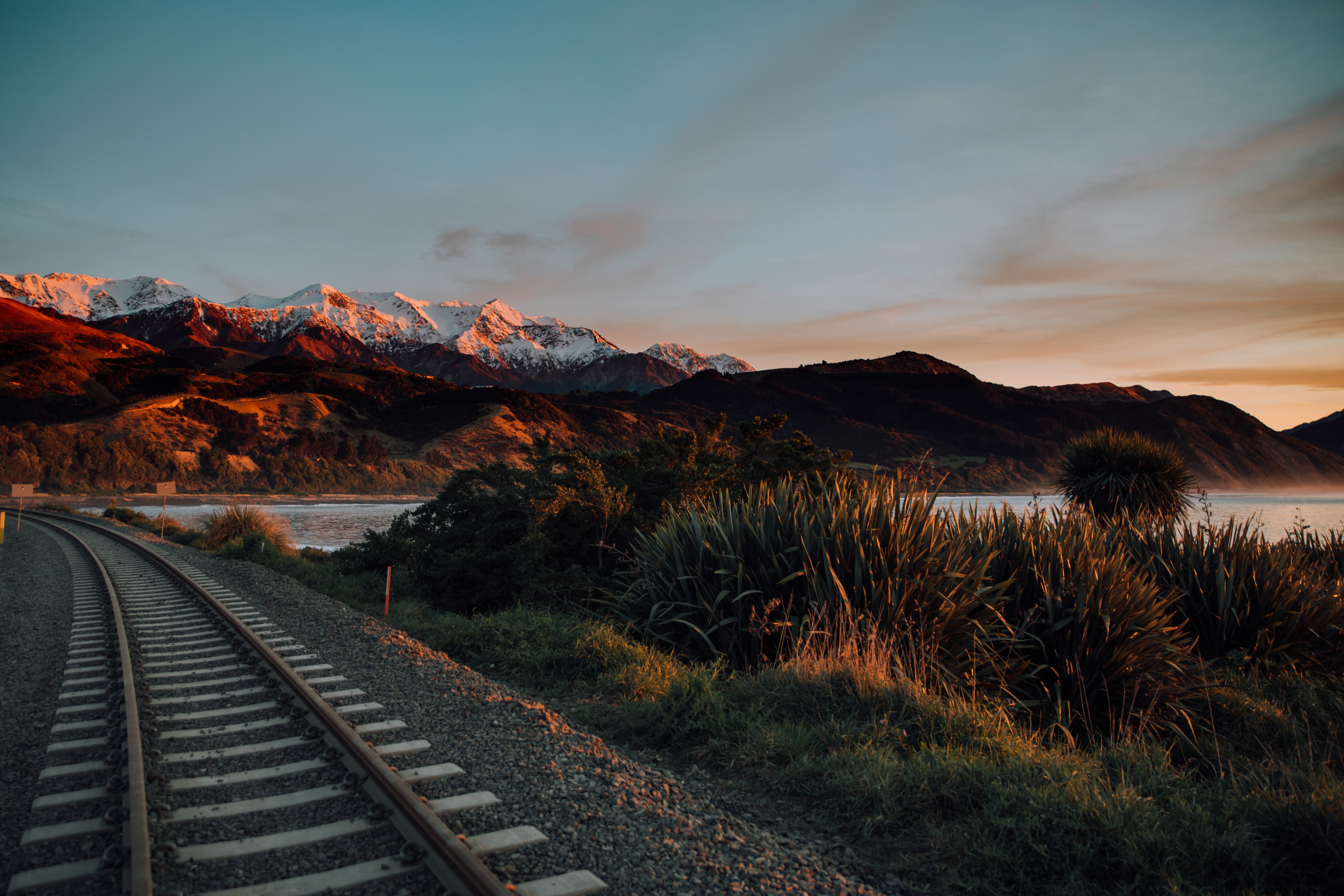 railroad, photography, hd, mountains, beach, landscape, 4k, 5k, HD Wallpaper