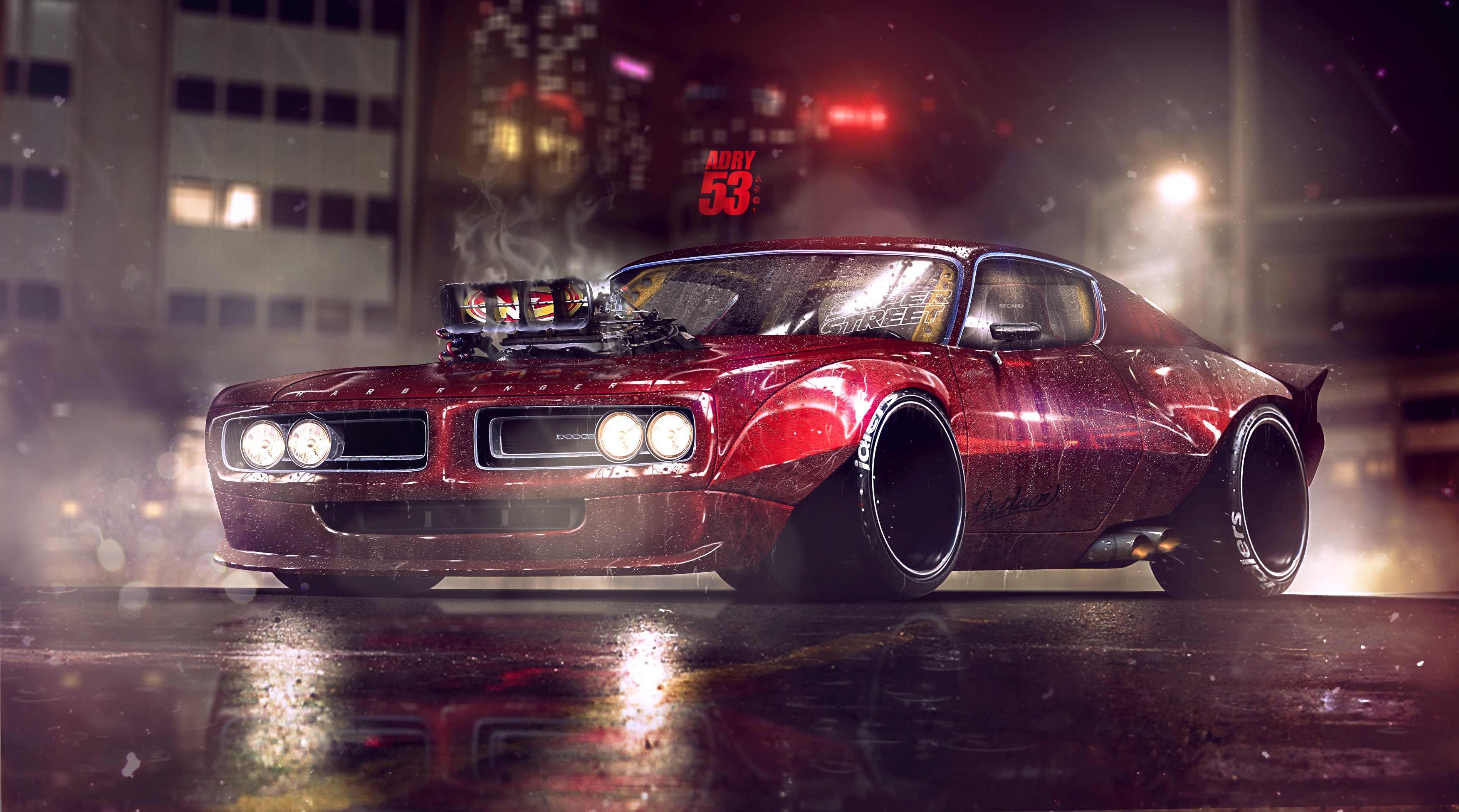 dodge charger, 4k, hd, artist, deviantart, artwork, digital art, cars, HD Wallpaper