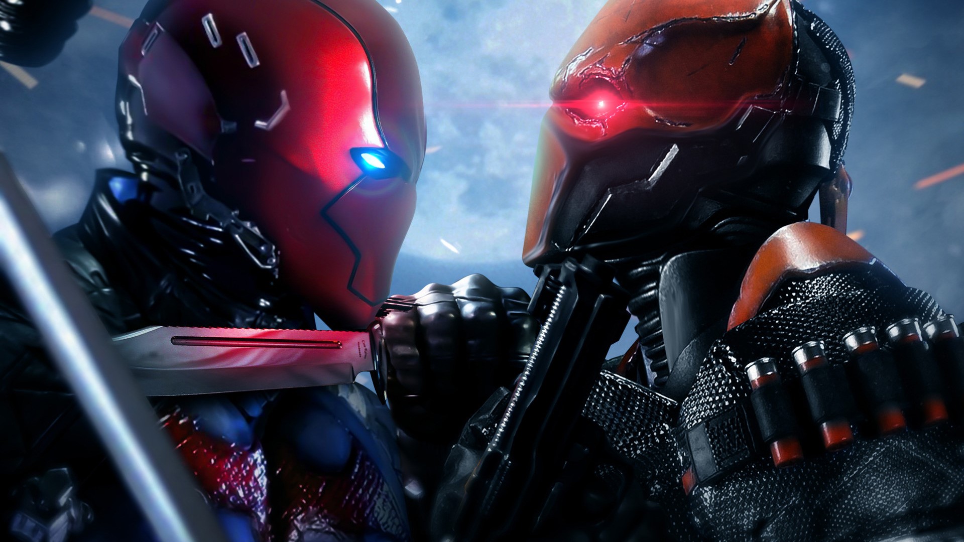 red hood, deathstroke, artwork, hd, artist, artstation, digital art, supervillain, HD Wallpaper