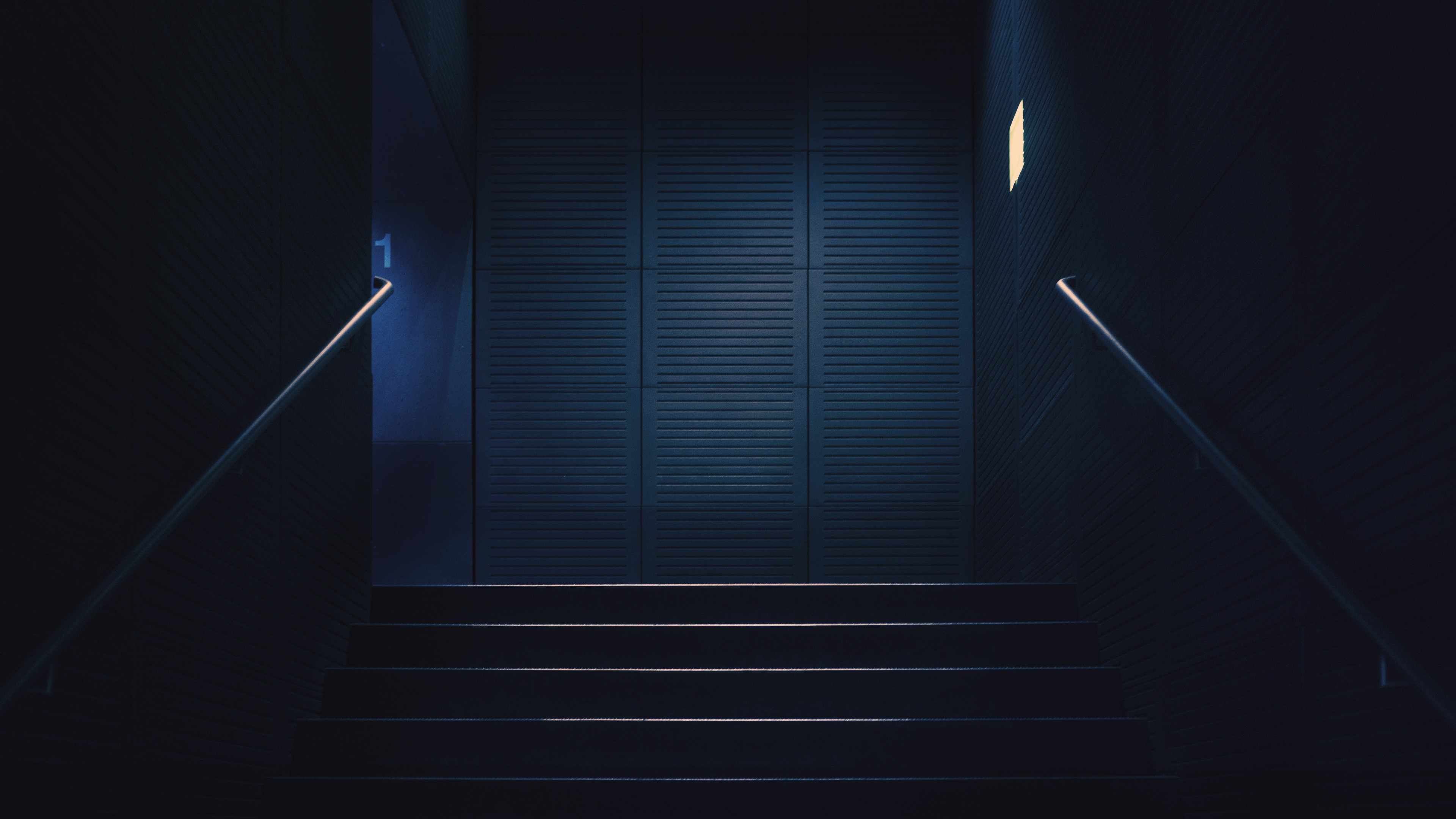 dark, minimalism, hd, 4k, stairs, HD Wallpaper