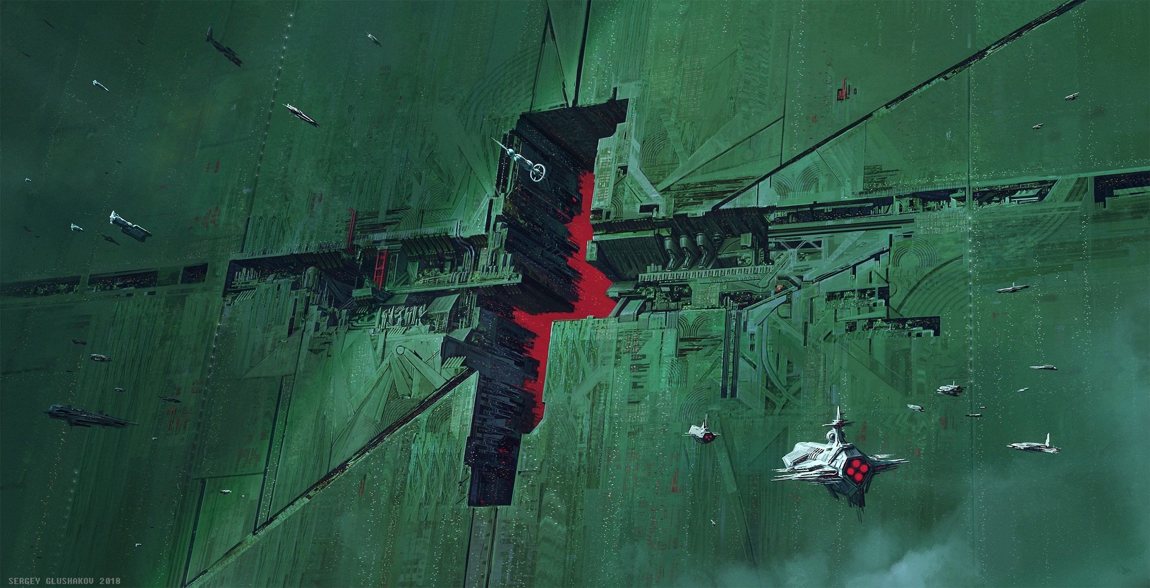 spaceship, scifi, digital universe, digital art, hd, deviantart, HD Wallpaper