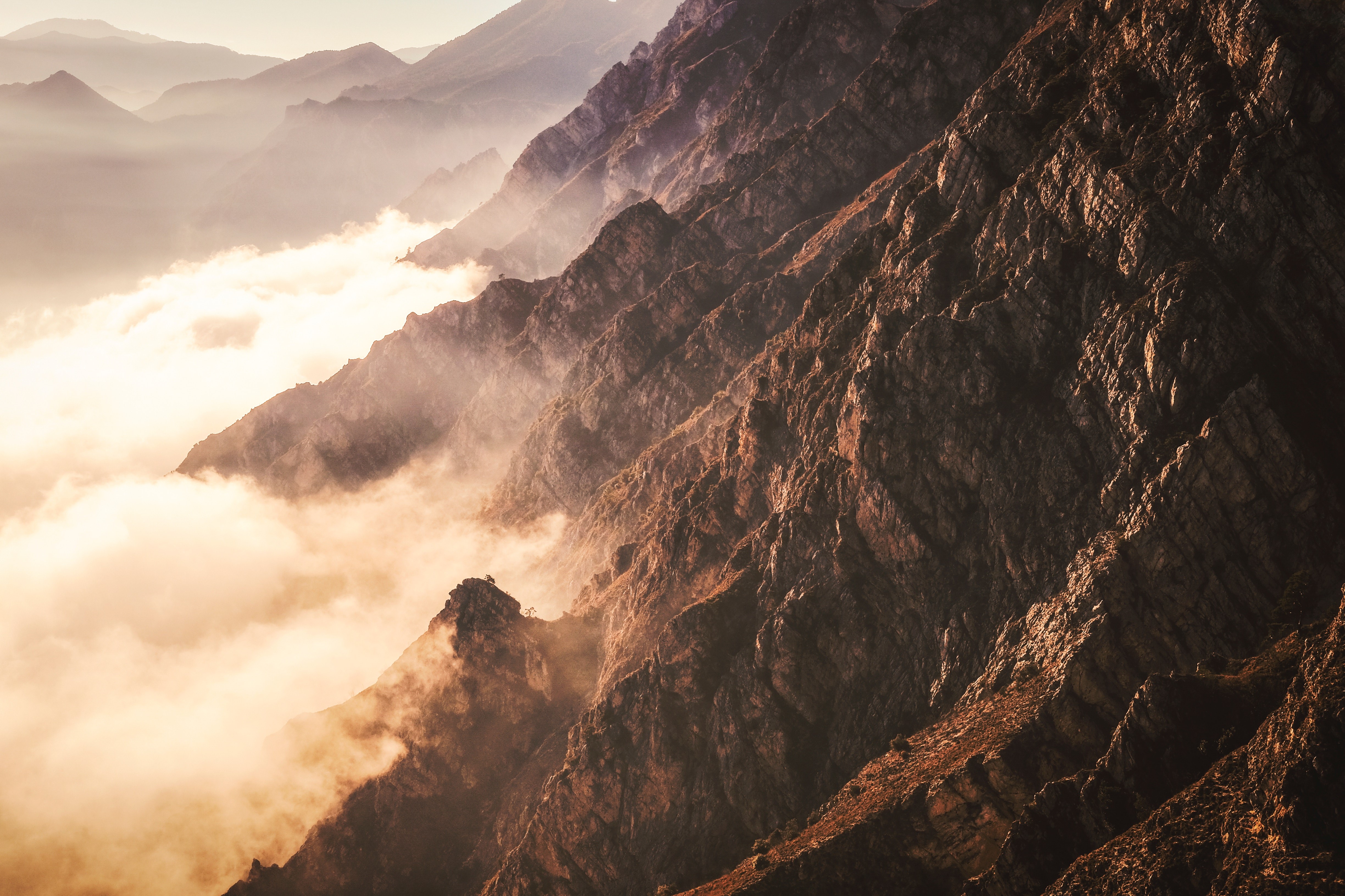sea of clouds, mountains, nature, hd, 4k, 5k, HD Wallpaper