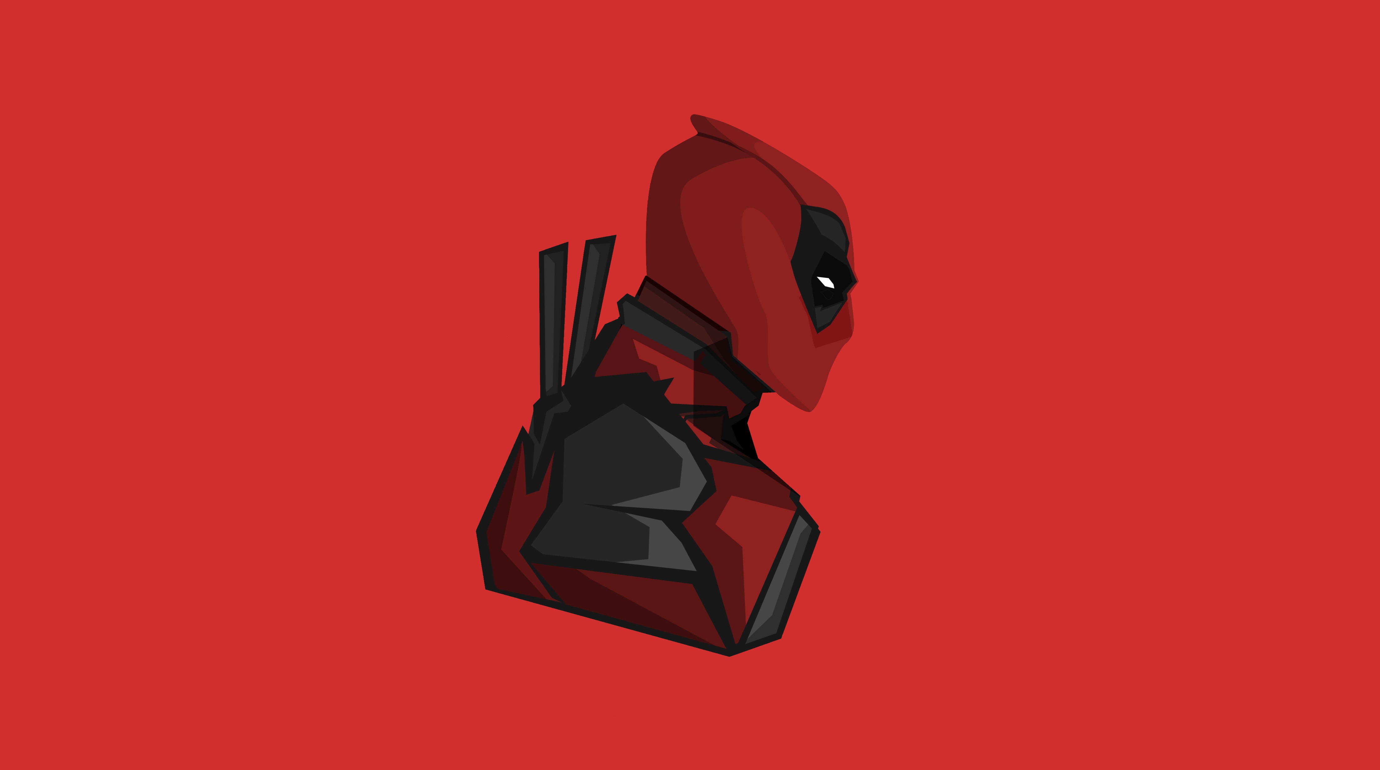 deadpool, artwork, hd, 4k, artstation, artist, superheroes, minimalism, HD Wallpaper
