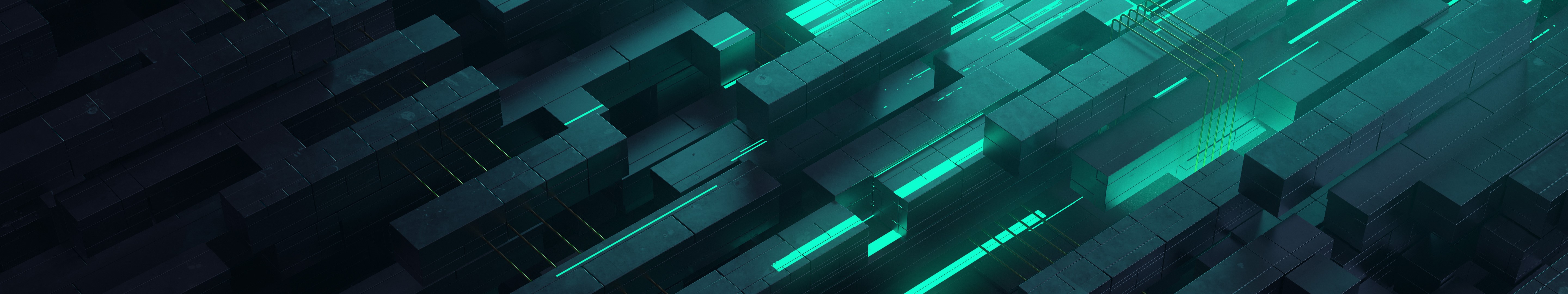 3d, shapes, digital art, hd, neon, glow, HD Wallpaper