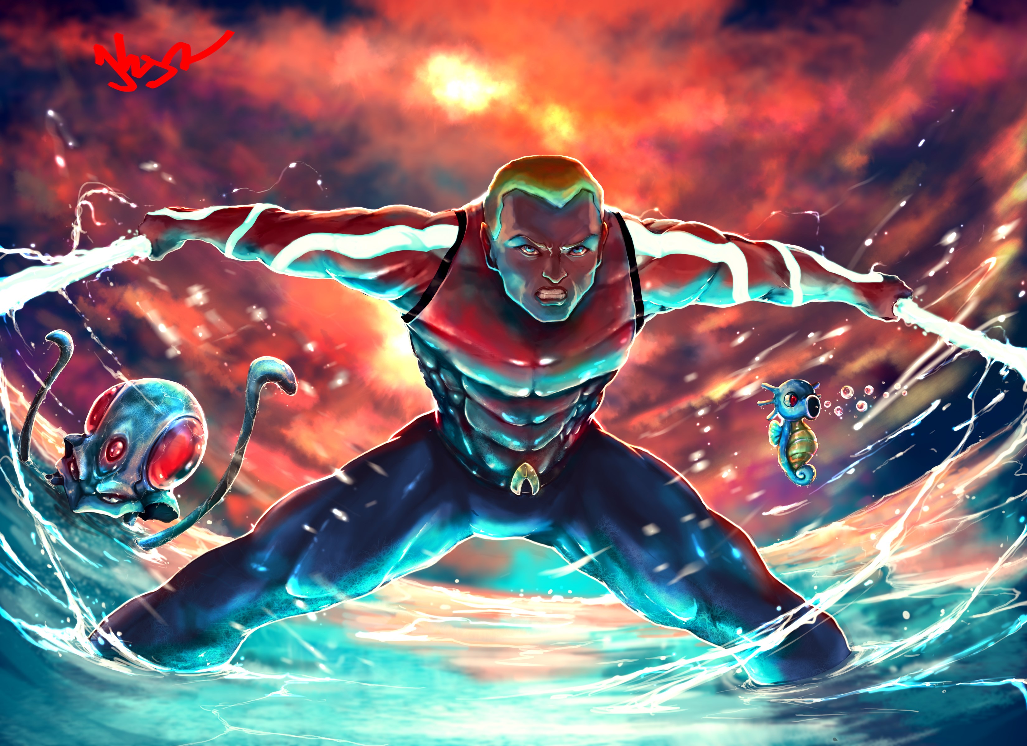 aquaman, 4k, hd, artwork, artist, digital art, deviantart, superheroes, HD Wallpaper